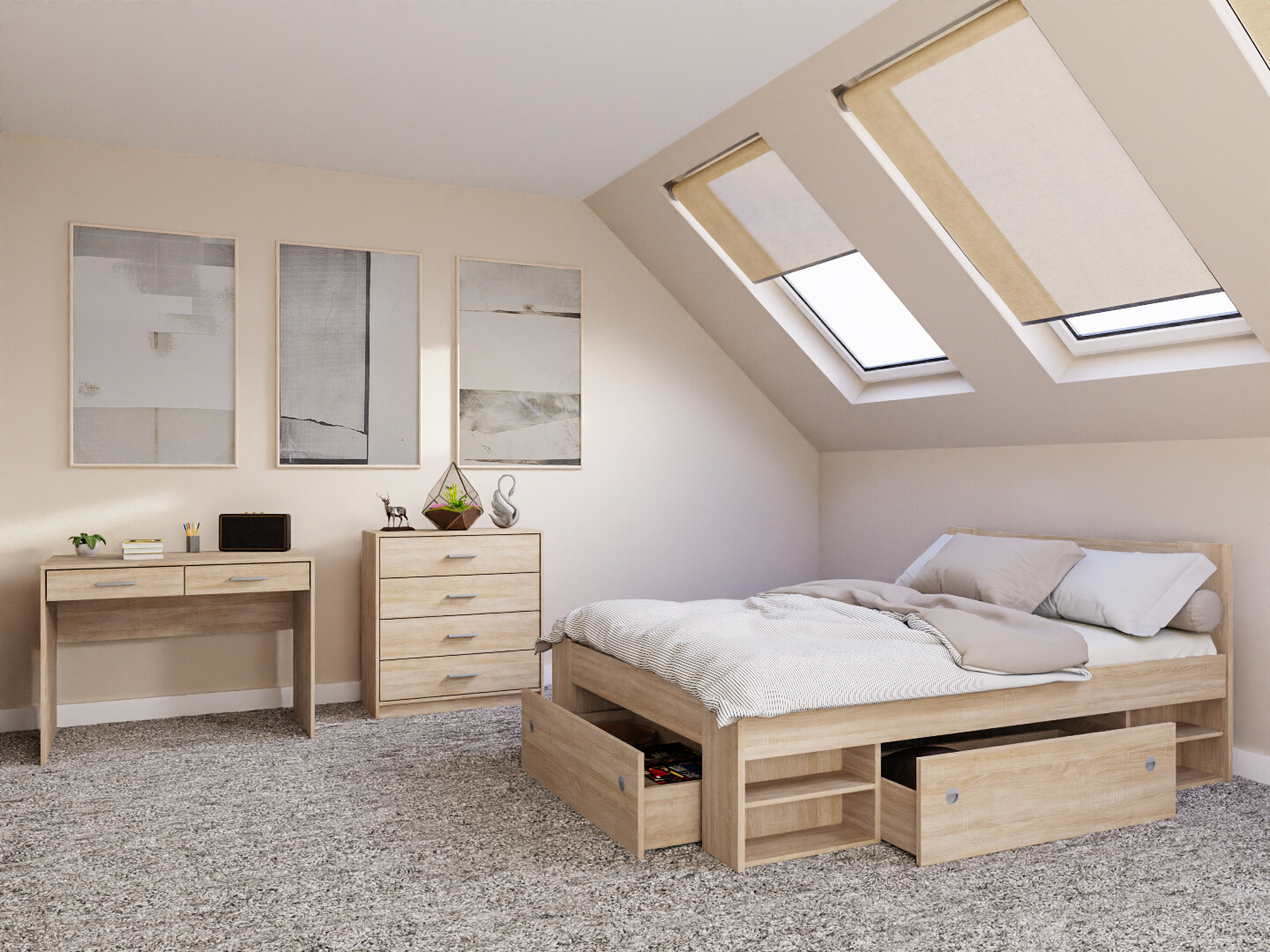 Guļamistabas komplekts Novsore 155 (Sonomas ozols)