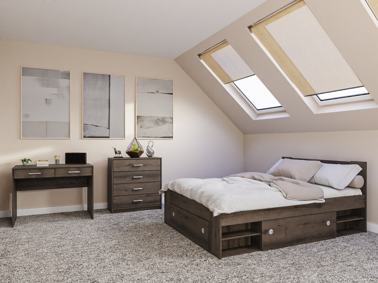 Guļamistabas komplekts Novsore 155 (Tumšs ozols)