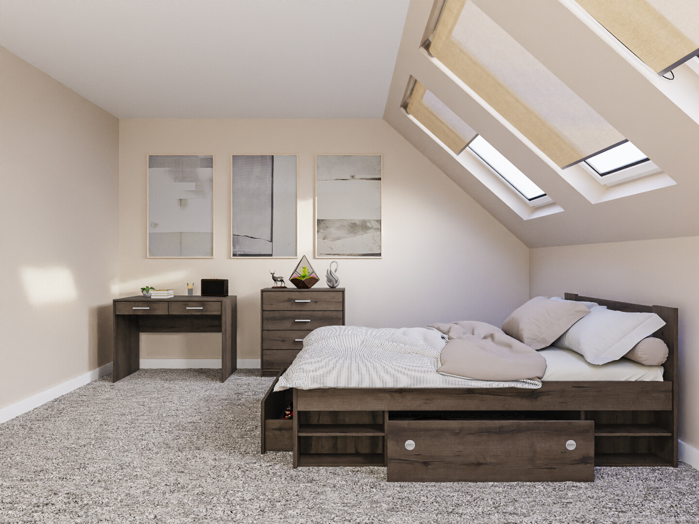 Guļamistabas komplekts Novsore 155 (Tumšs ozols)