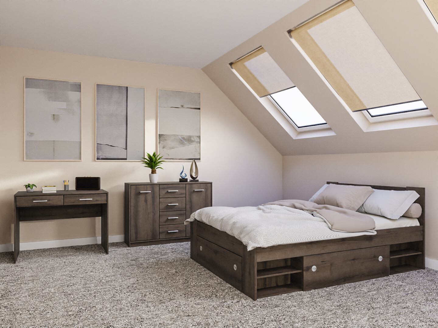 Guļamistabas komplekts Novsore 156 (Tumšs ozols)