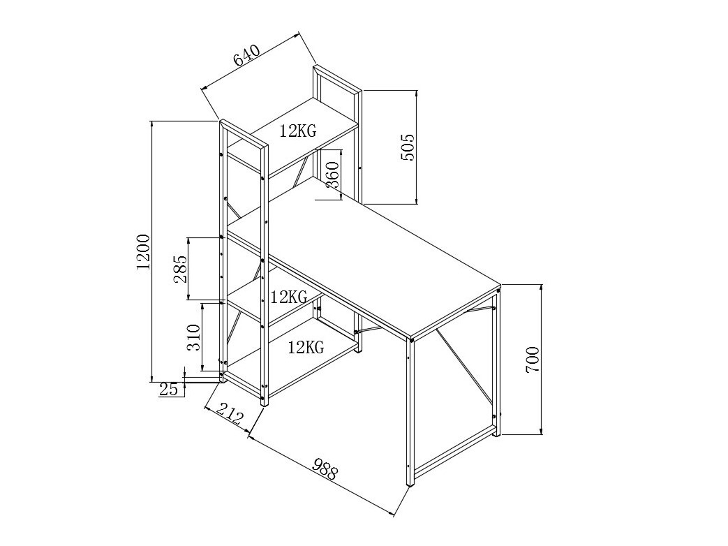 Письменный cтол Houston 1888 (Сонома Дуб + Белый)