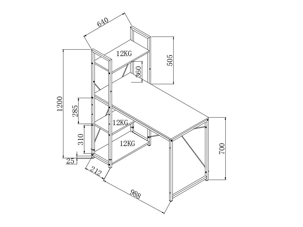 Rakstāmgalds Houston 1888 (Sonomas ozols + Melns)