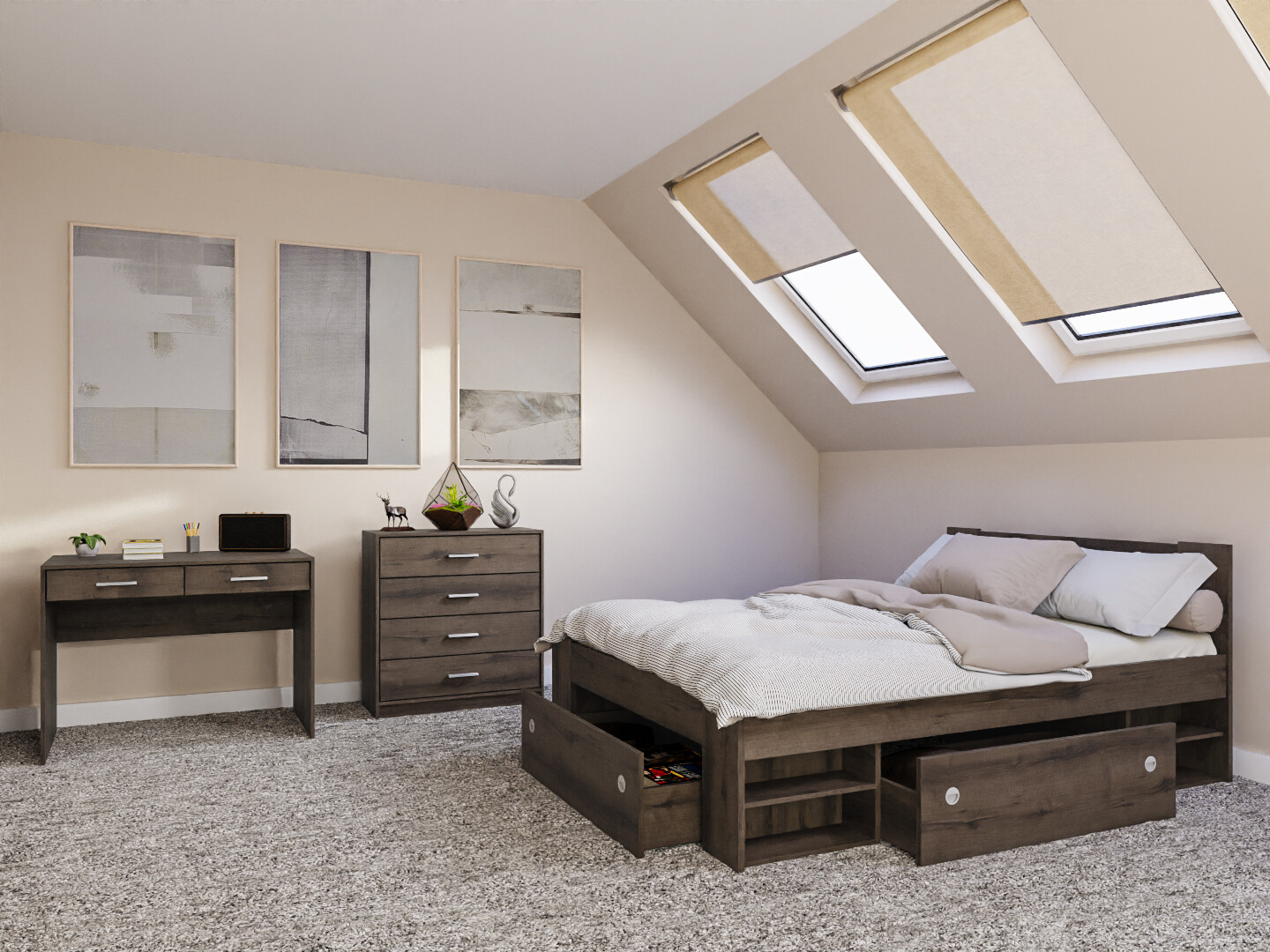 Спальный гарнитур Novsore 155 (Темный дуб)