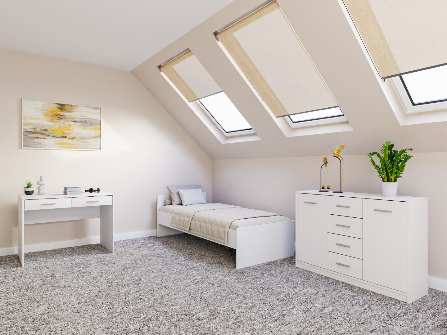 Guļamistabas komplekts Novsore 149 (Balts)