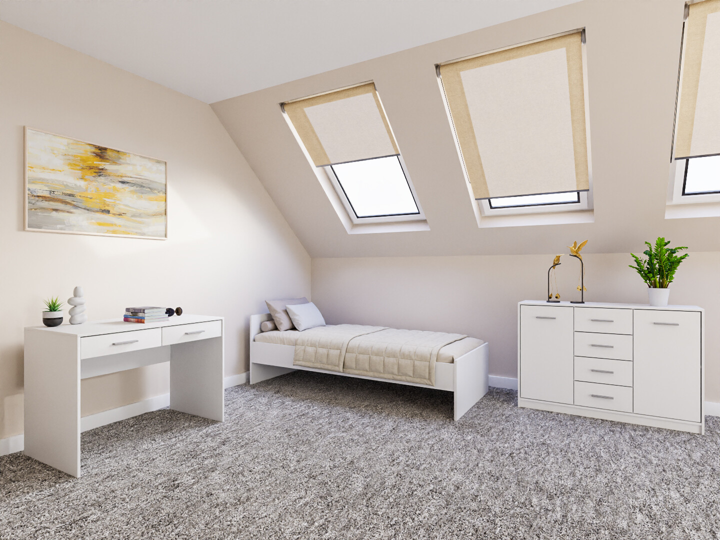 Guļamistabas komplekts Novsore 149 (Balts)