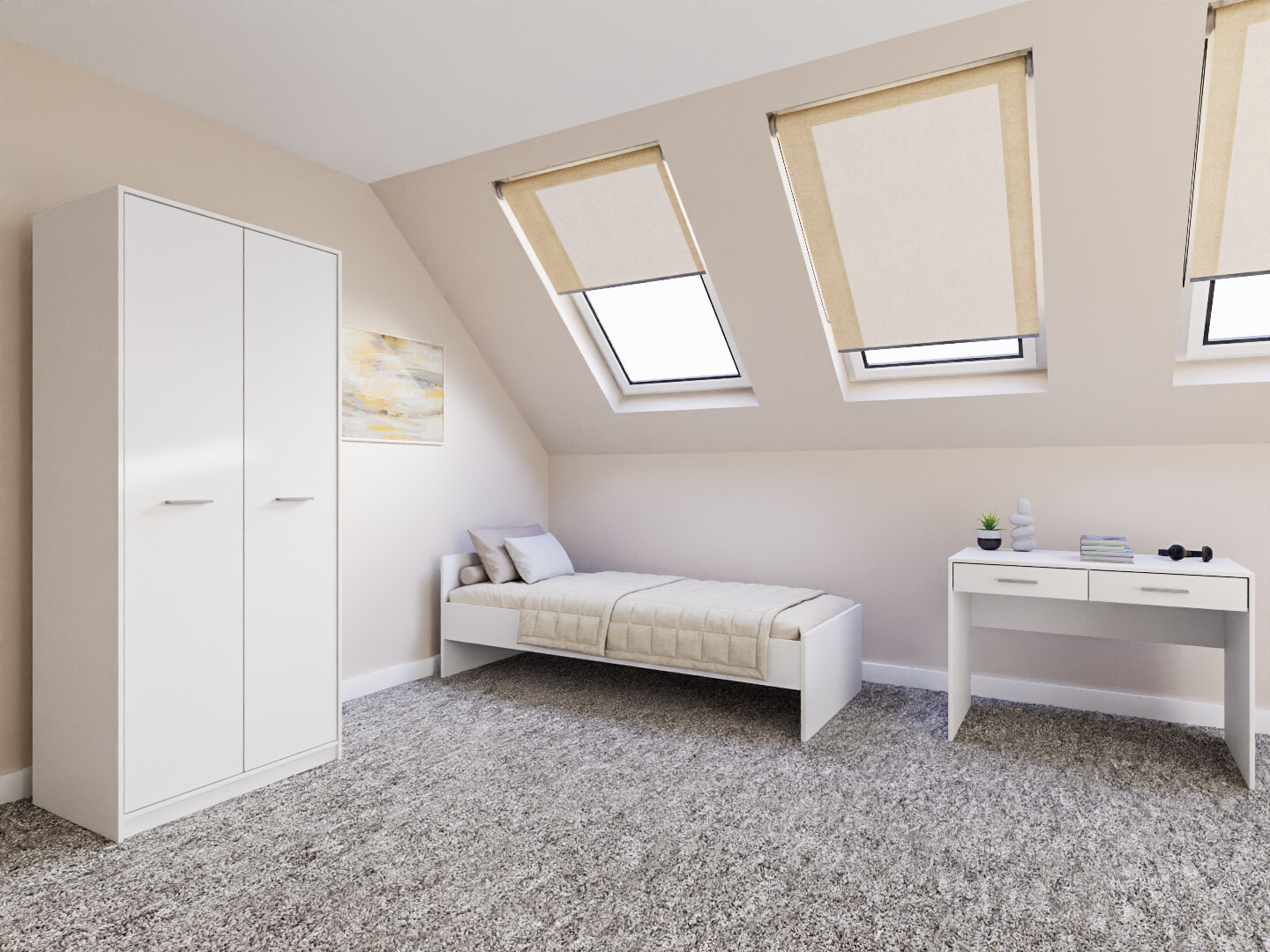 Guļamistabas komplekts Novsore 157 (Balts)