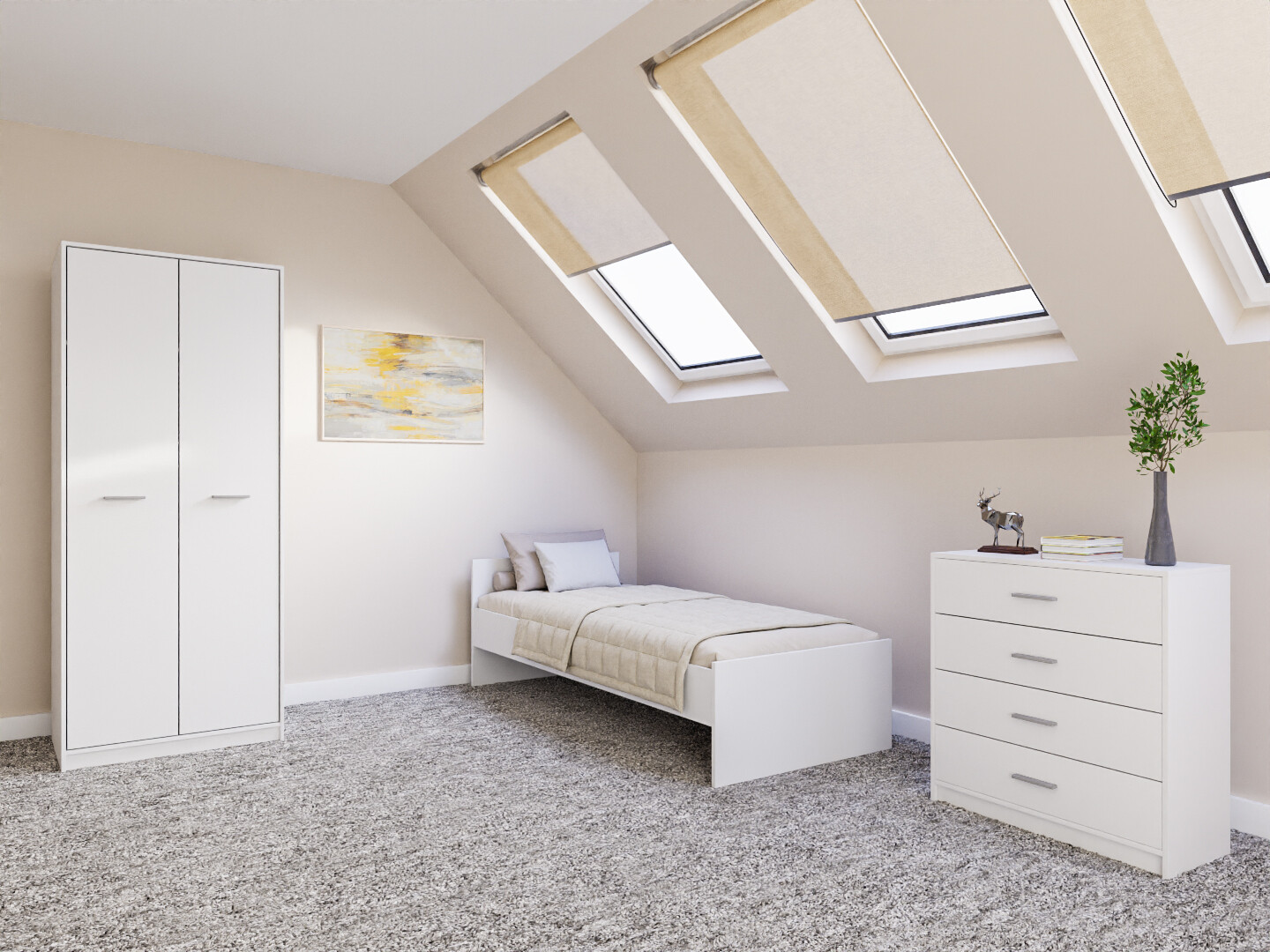 Guļamistabas komplekts Novsore 151 (Balts)