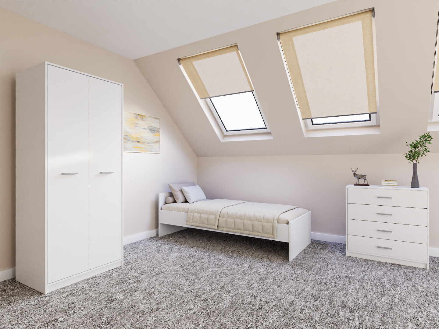 Guļamistabas komplekts Novsore 151 (Balts)