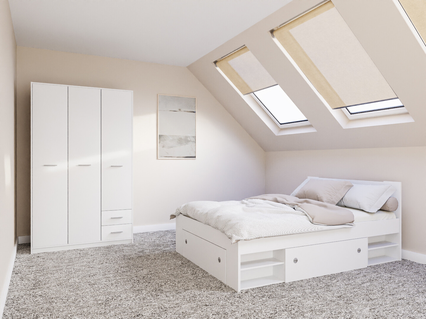 Guļamistabas komplekts Novsore 158 (Balts)