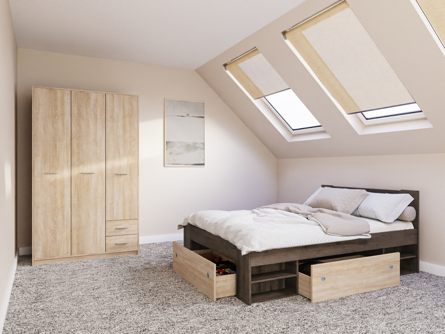 Guļamistabas komplekts Novsore 158 (Tumšs ozols)