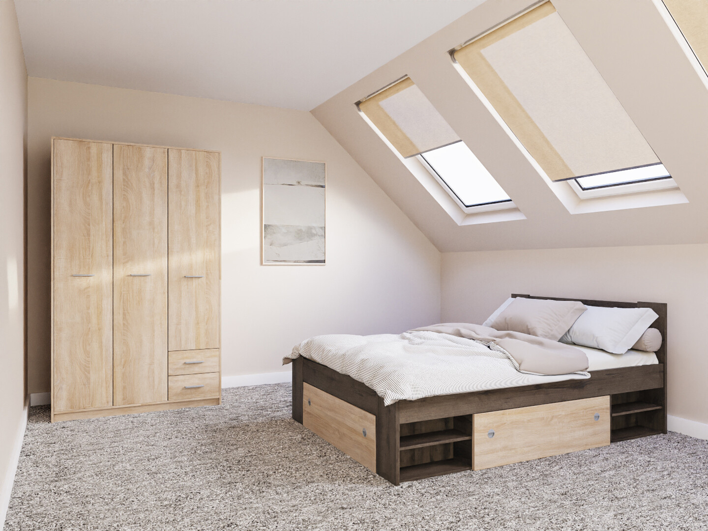 Guļamistabas komplekts Novsore 158 (Tumšs ozols)