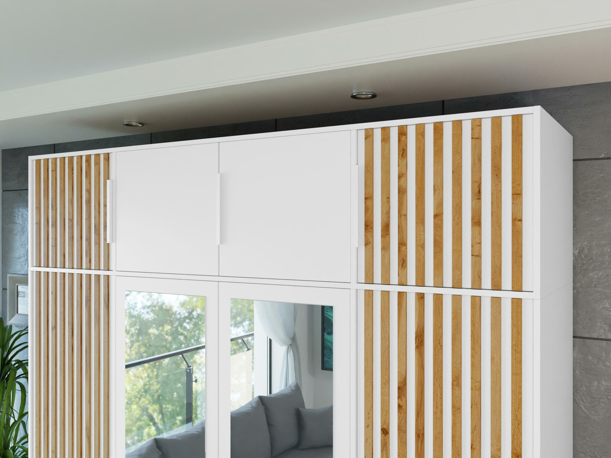 Шкаф Enolevo 108 (Белый + Дуб вотан)