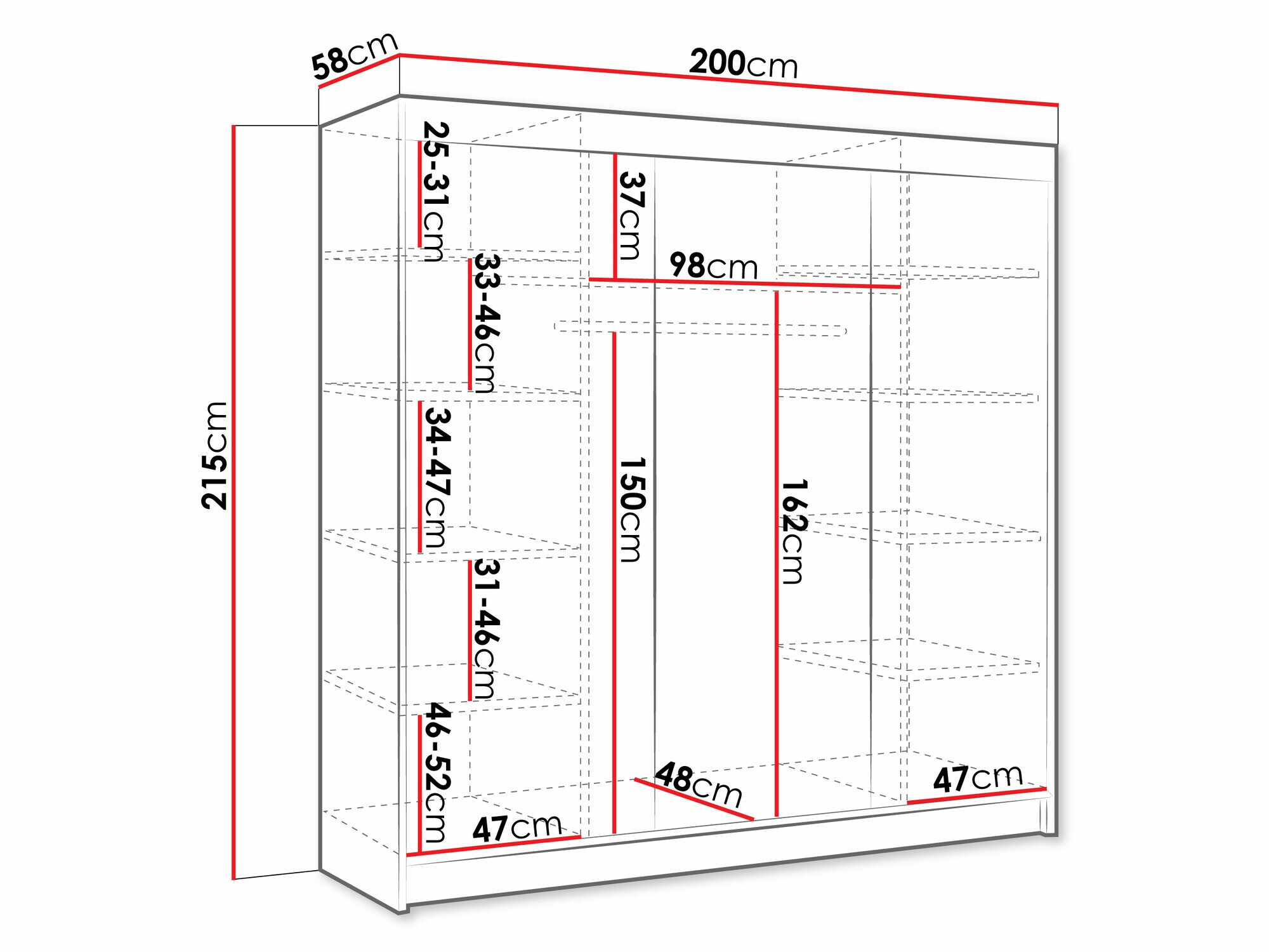 Skapis Closico 158 (Kašmirs)