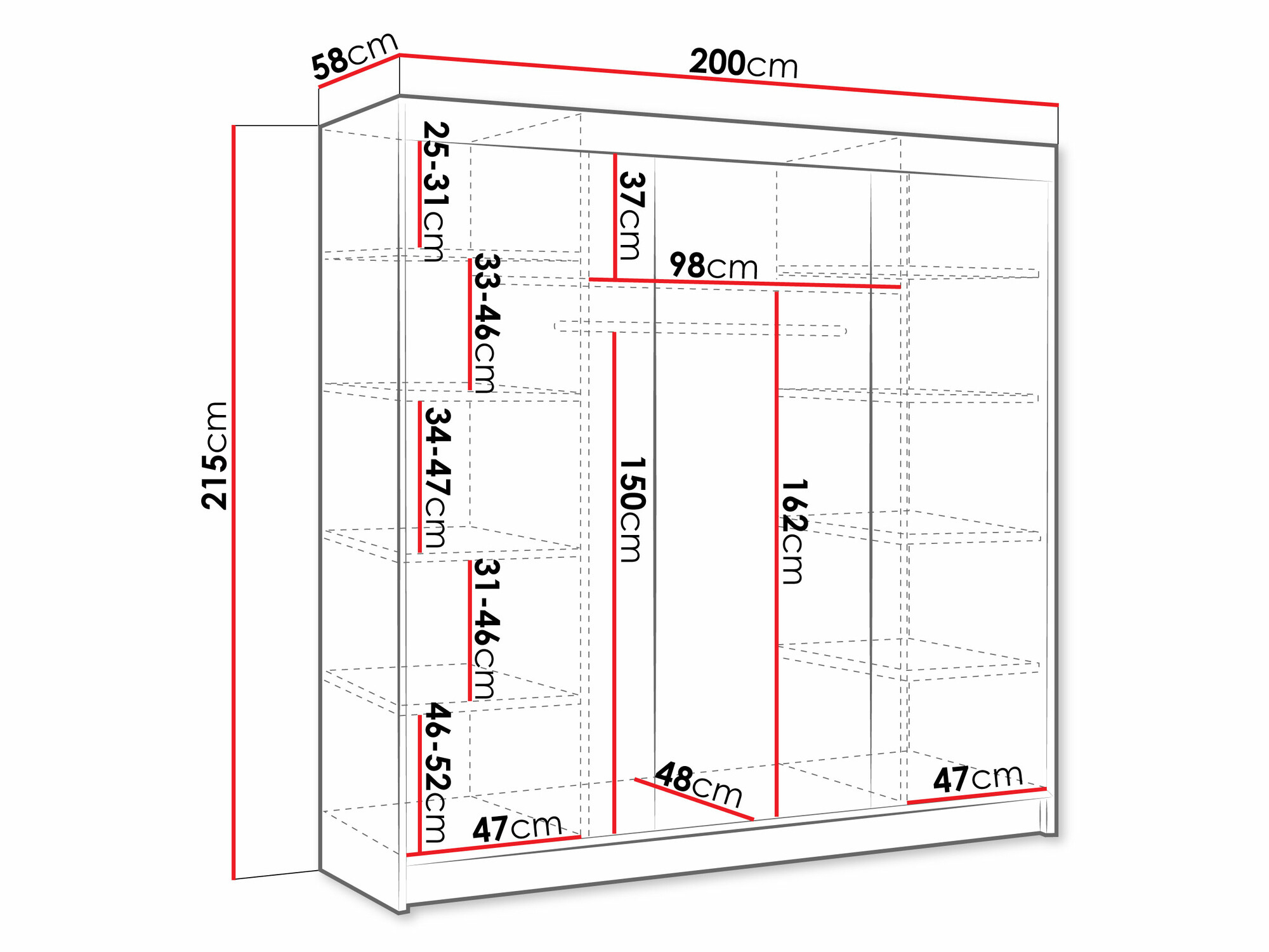 Skapis Closico 159 (Sonomas ozols + Balts)