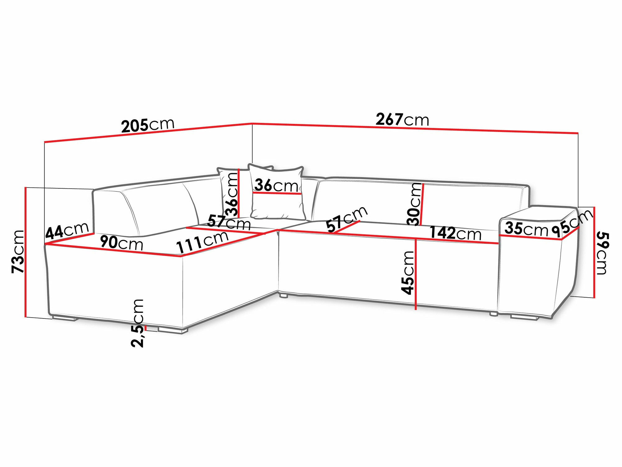Stūra dīvāns Comfivo 289 (Miu 2034 + Miu 2041)