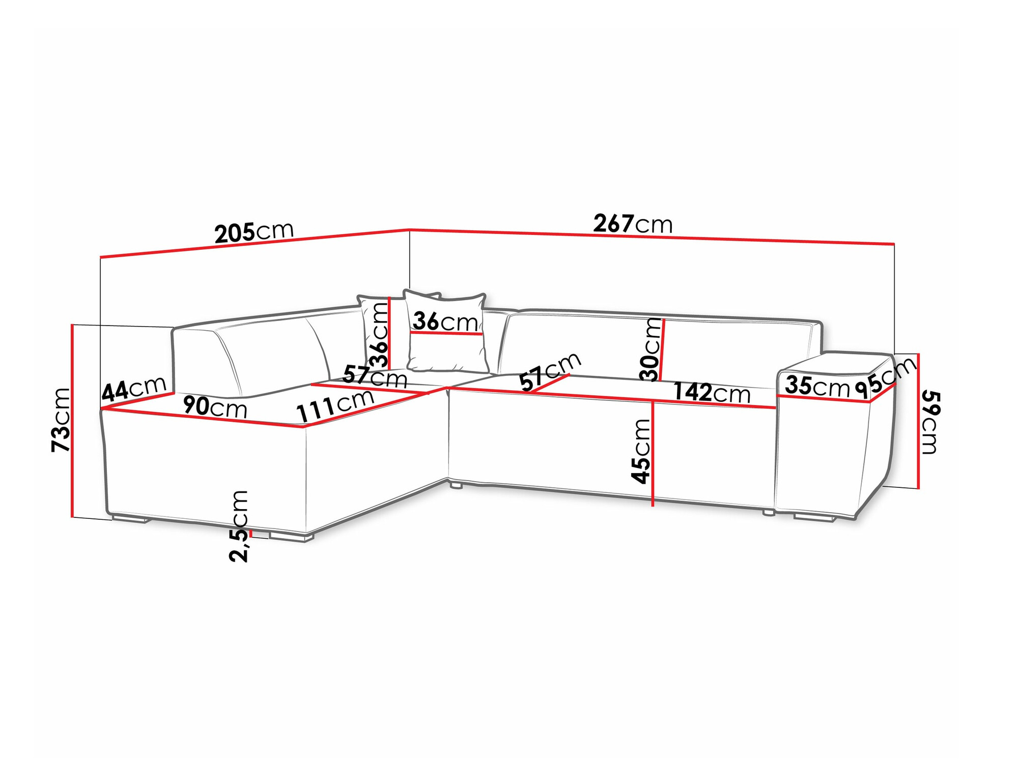 Stūra dīvāns Comfivo 289 (Sorriso 04 + Sorriso 01)