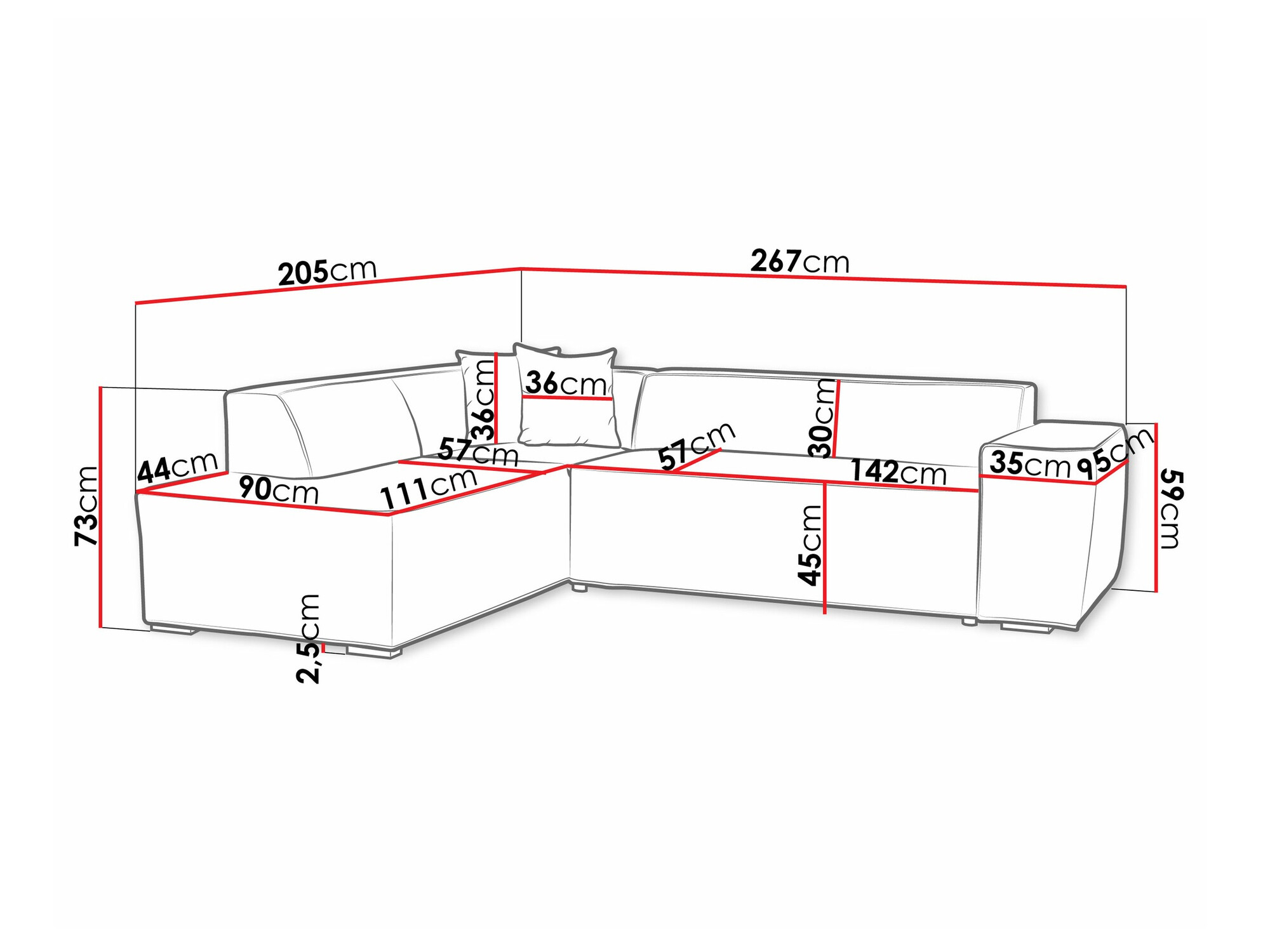 Угловой диван Comfivo 289 (Baloo 2074)