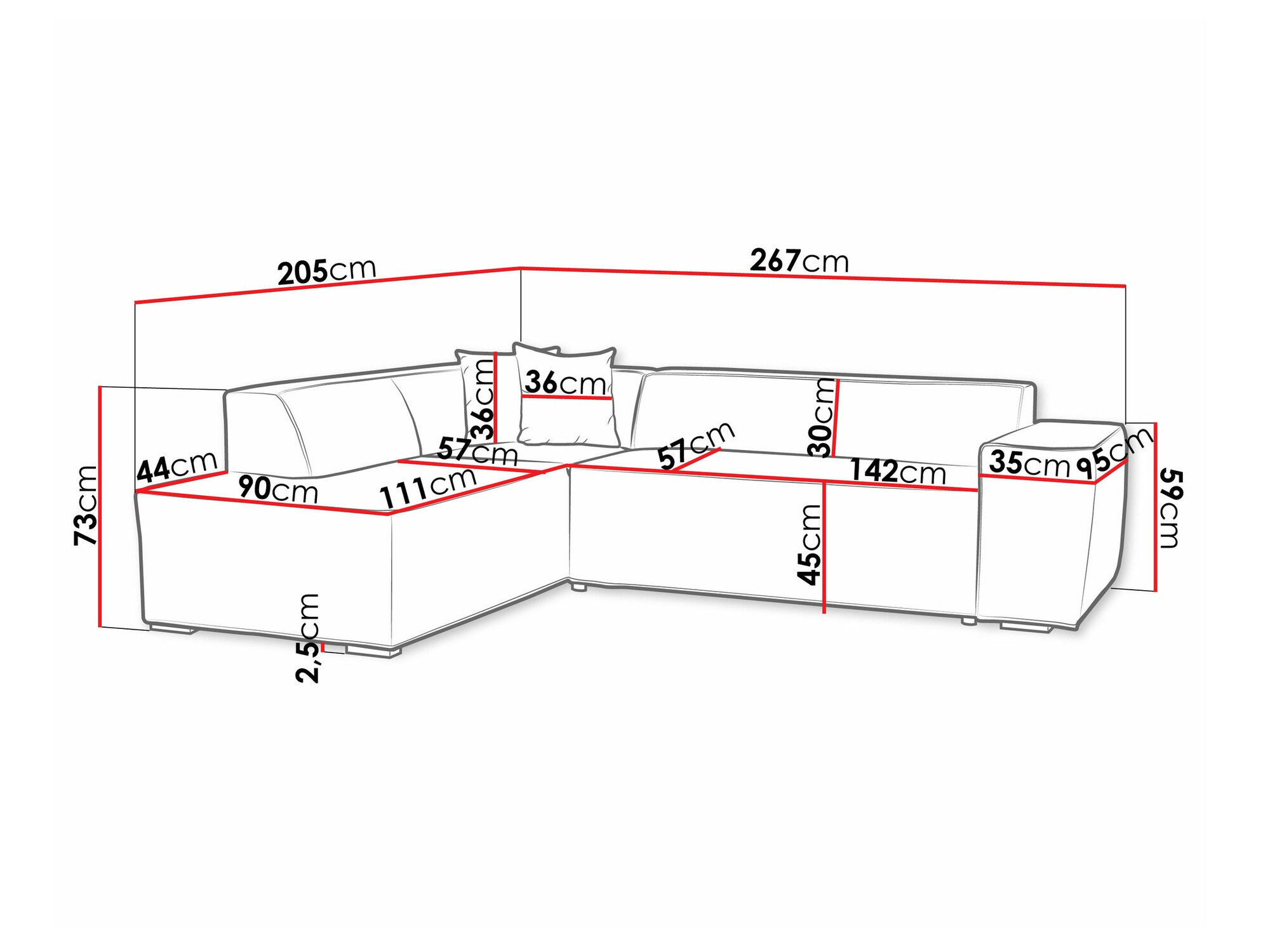 Угловой диван Comfivo 289 (Baloo 2074)
