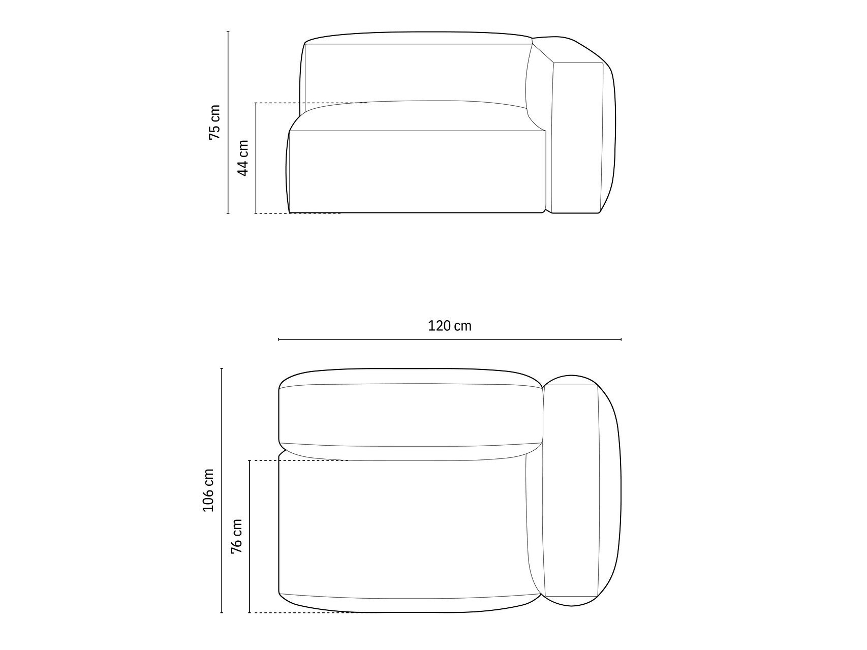 Moduļu krēsls Sorcoro 103 (Boston Black)