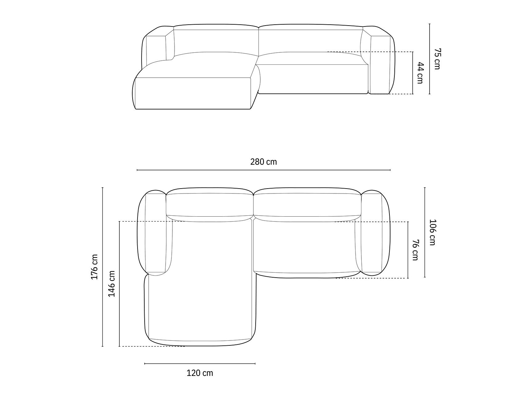 Moduļu stūra dīvāns Sorcoro 105 (Vogue 15)