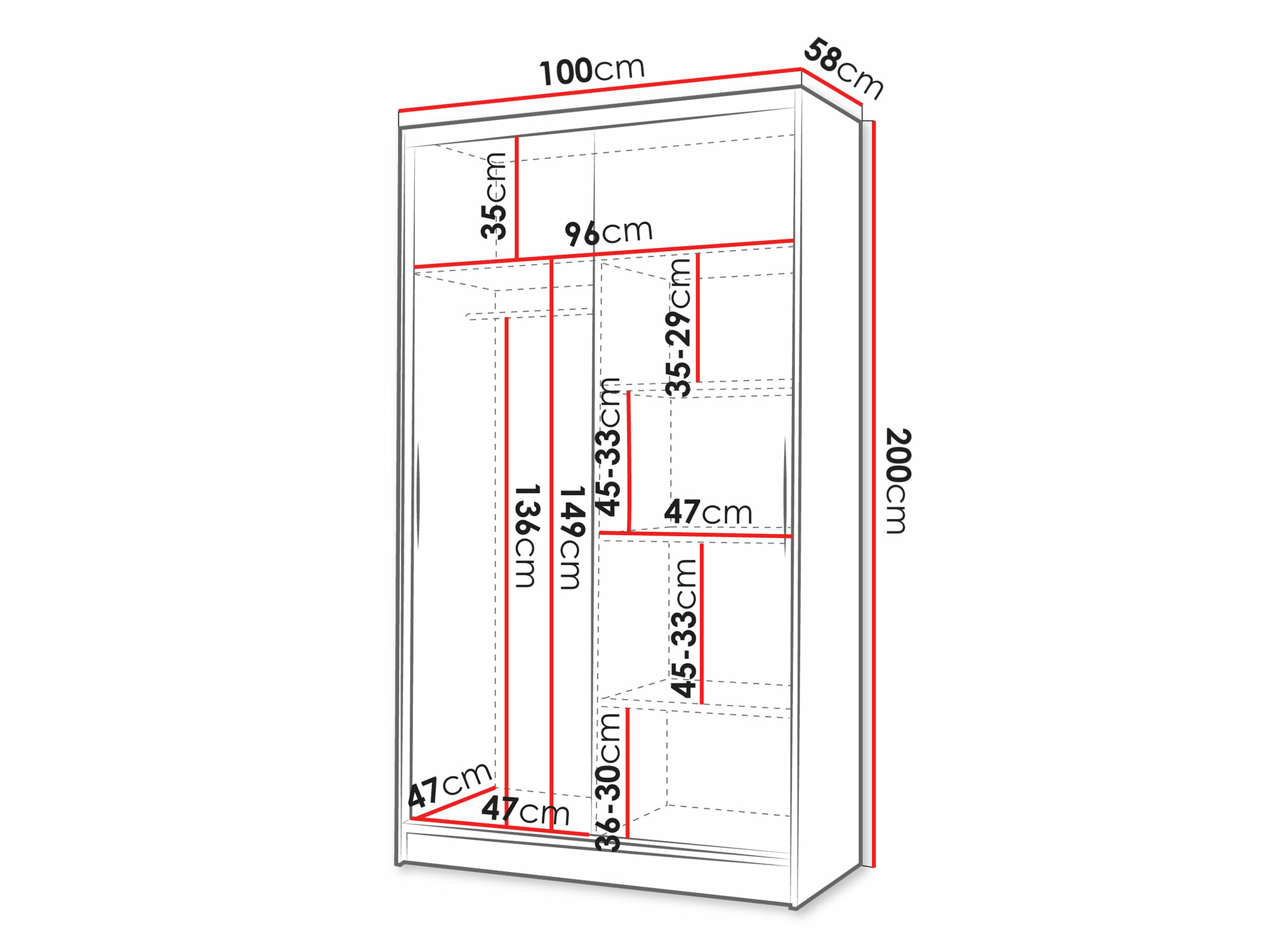 Skapis Closico 164 (Sonomas ozols + Balts)