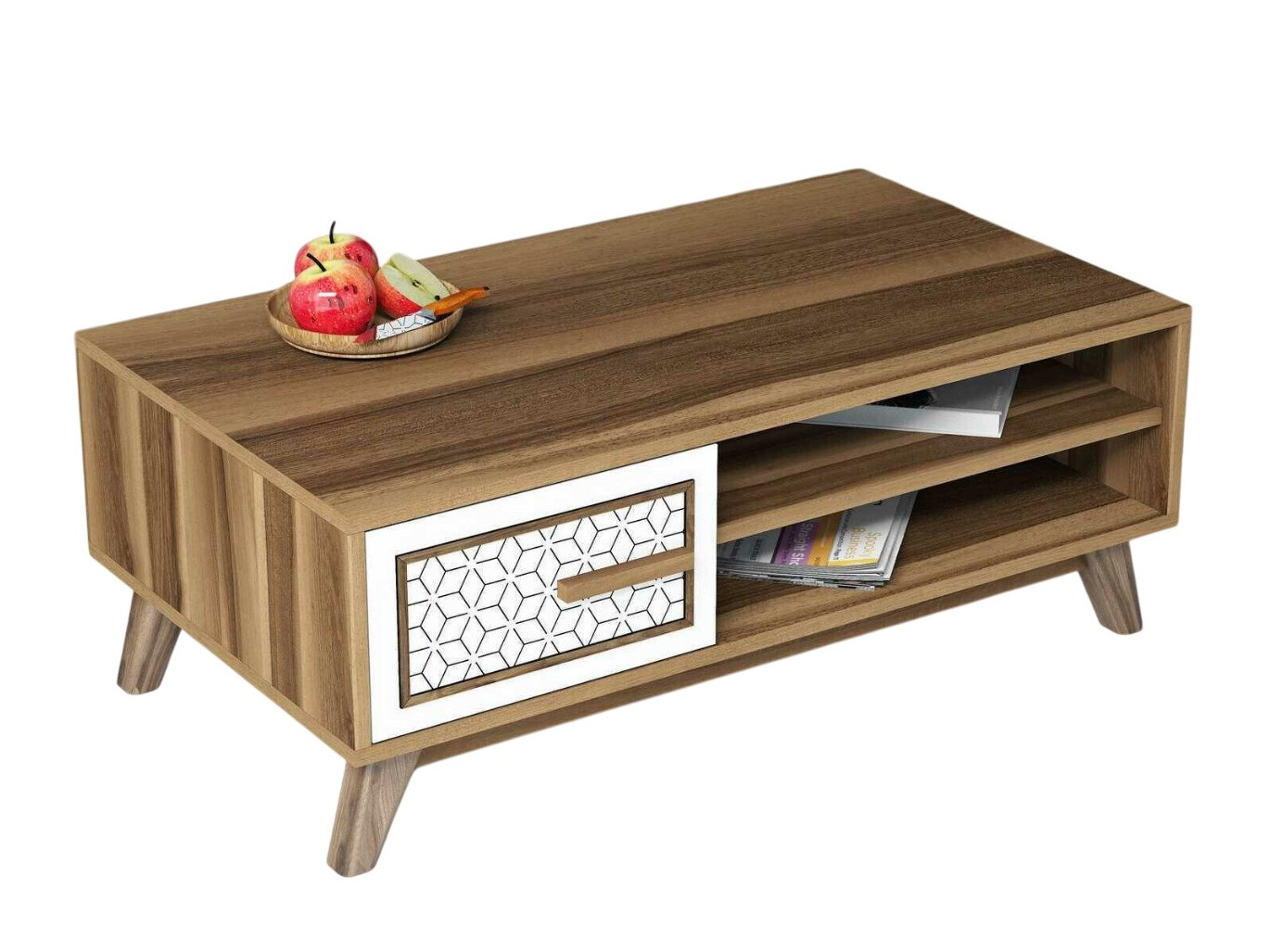 Журнальный столик Kailua 1274 (Белый + Грецкий орех)