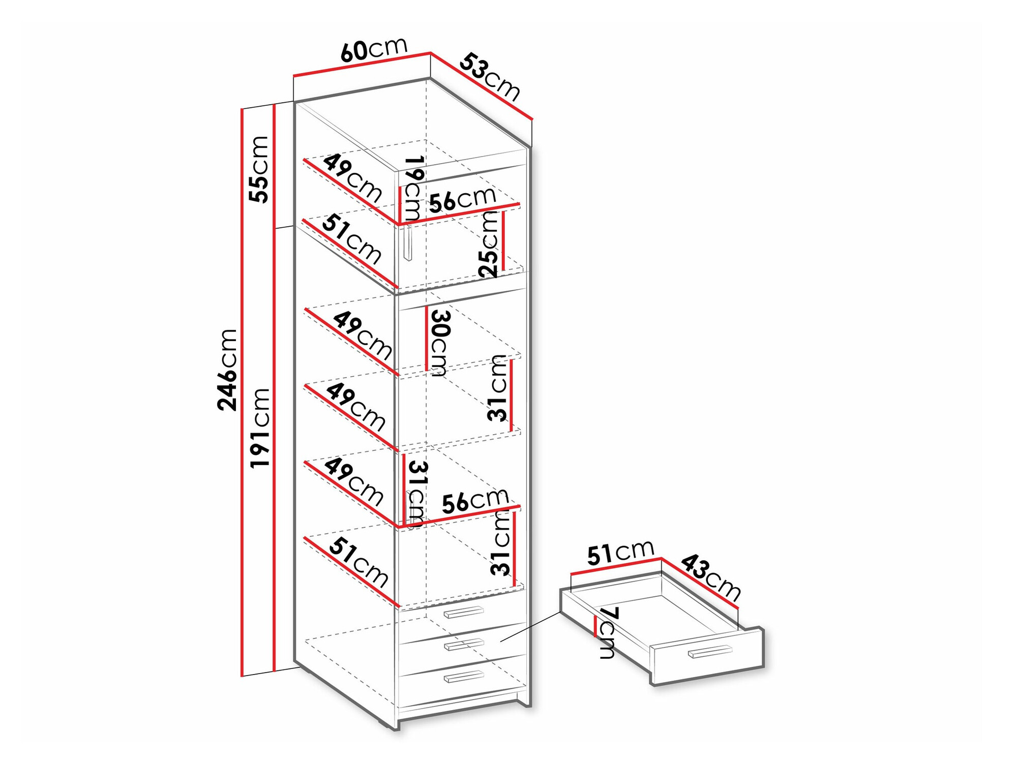 Стеллаж Novduni 111 (Сонома Дуб)
