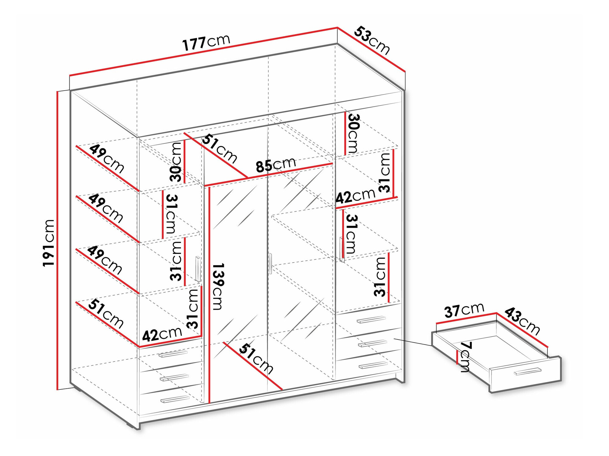 Шкаф Novduni 115 (Дуб лефкас)