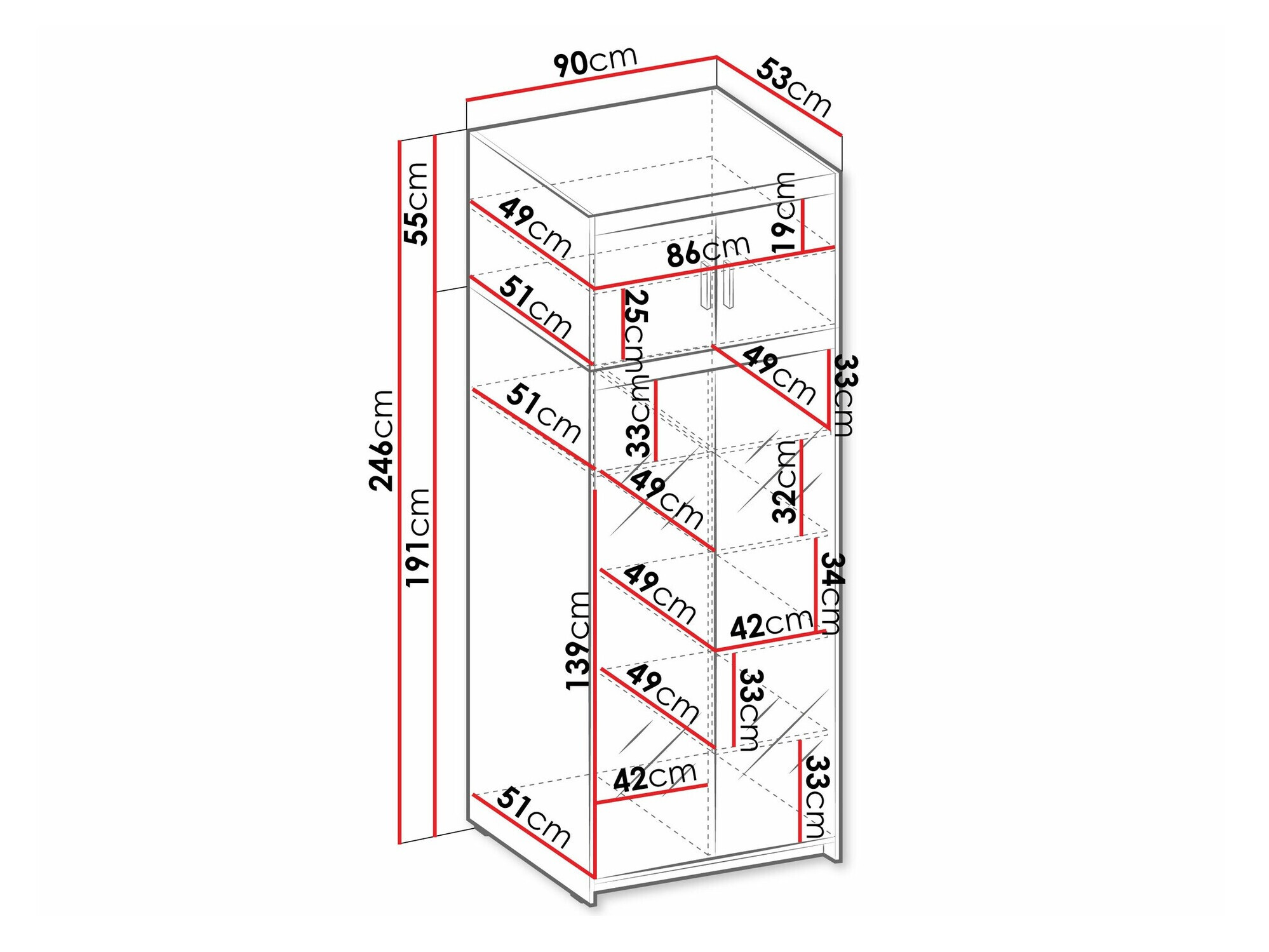 Skapis Novduni 119 (Balts)