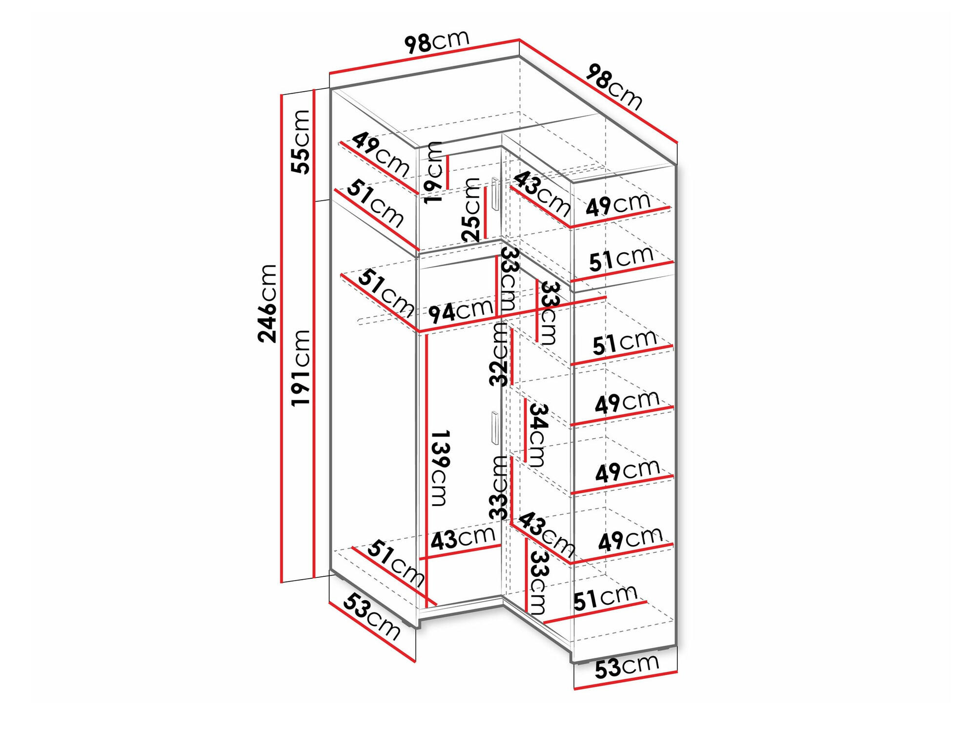 Stūra skapis Novduni 121 (Sonomas ozols)