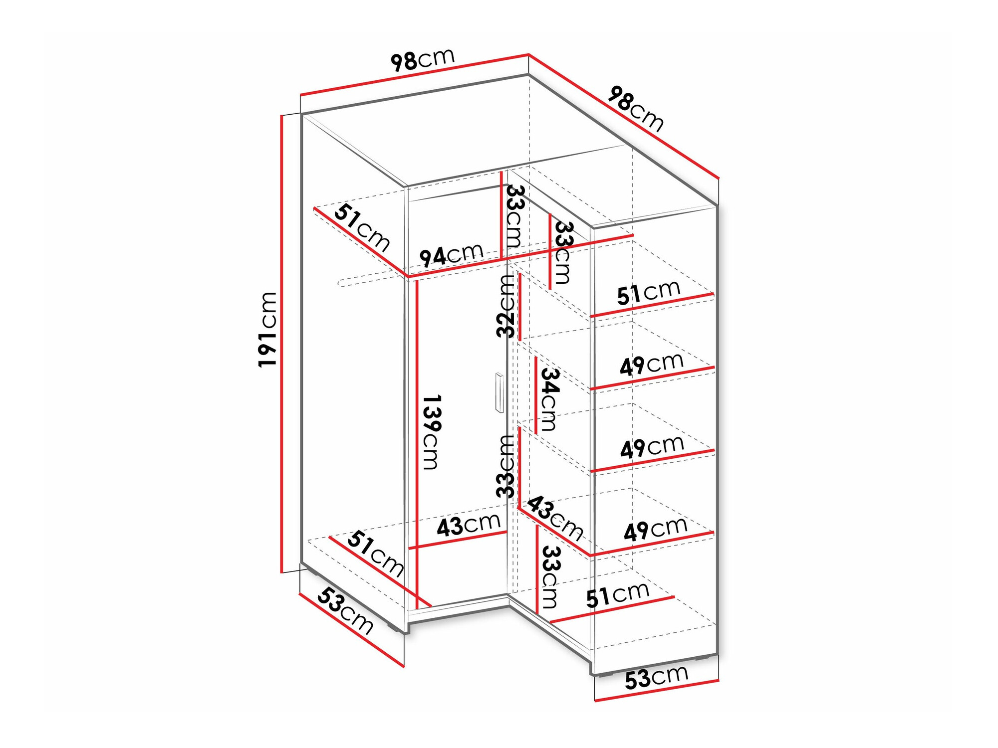 Угловой шкаф Novduni 116 (Дуб лефкас)