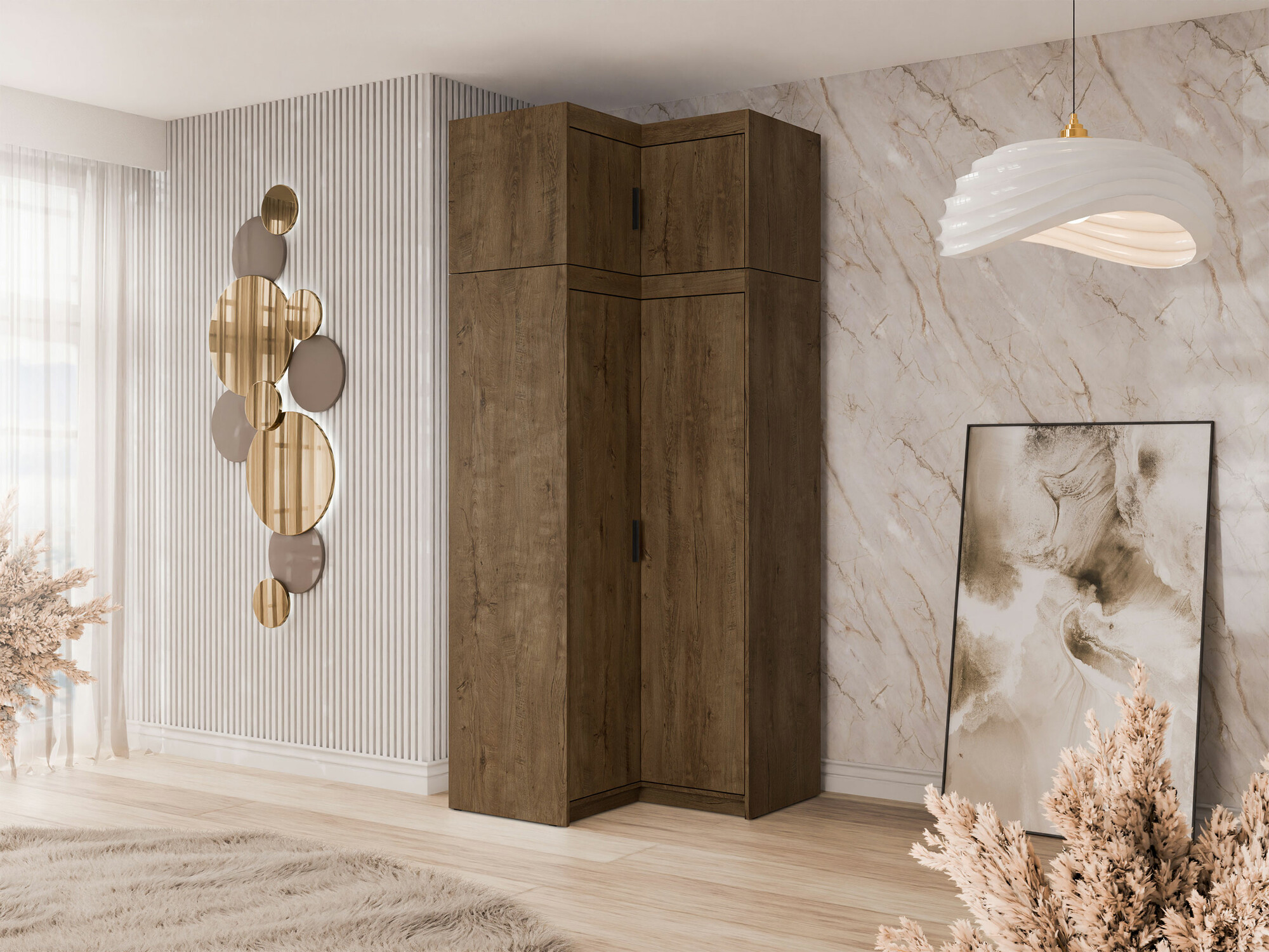 Угловой шкаф Novduni 121 (Дуб лефкас)