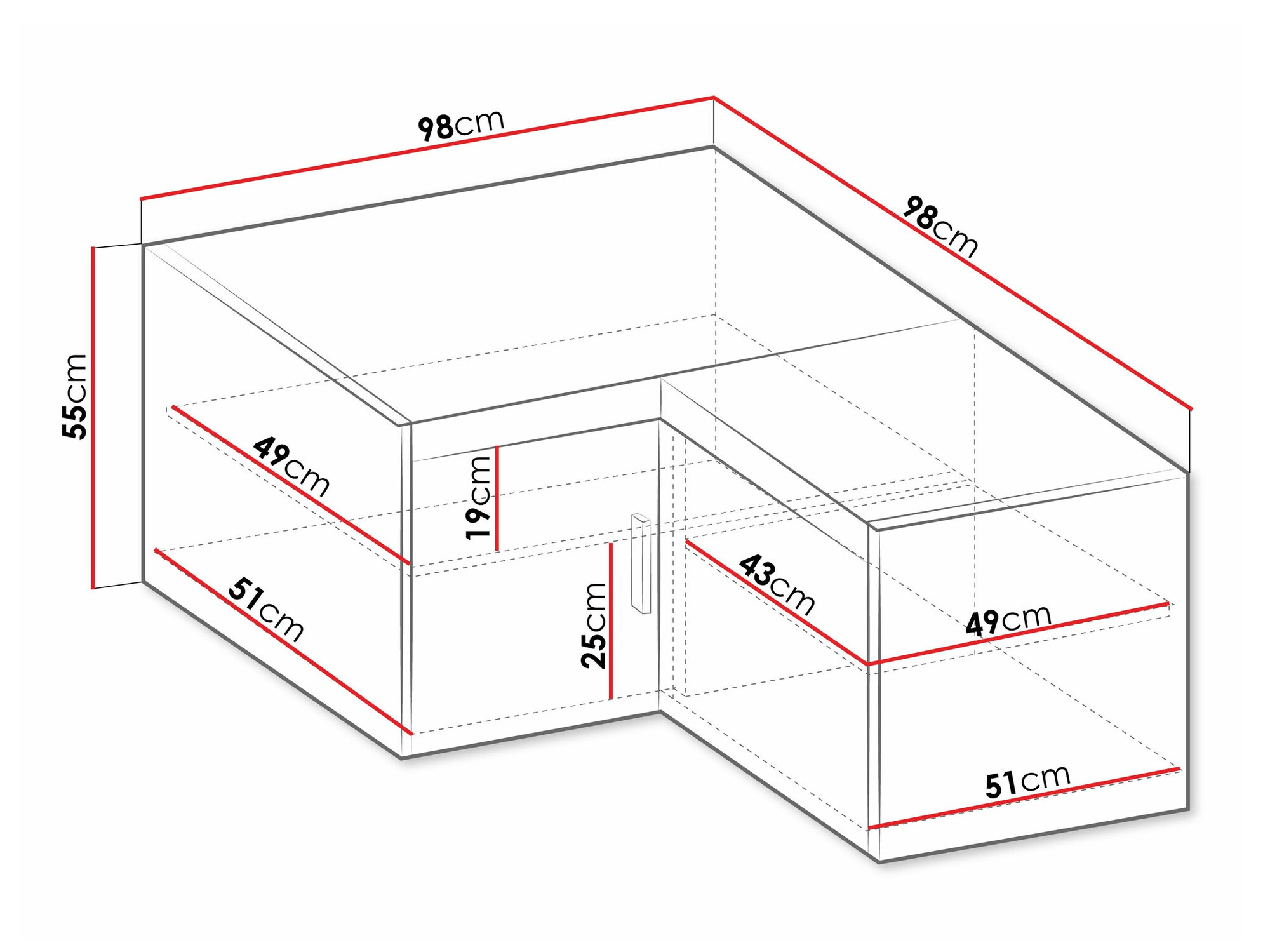 Угловой шкафчик Novduni 118 (Белый)