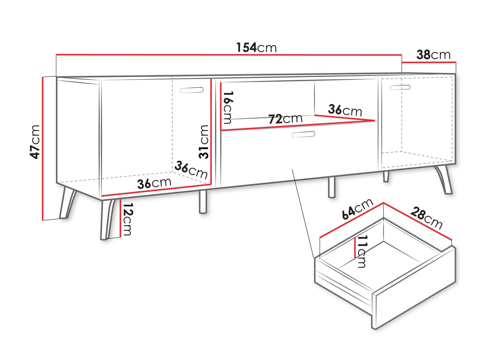 TV galds Teslomo 100 (Kašmirs + Glancēts kašmirs)