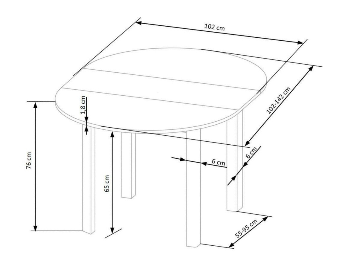 Galds Houston 961 (Craft ozols + Balts)