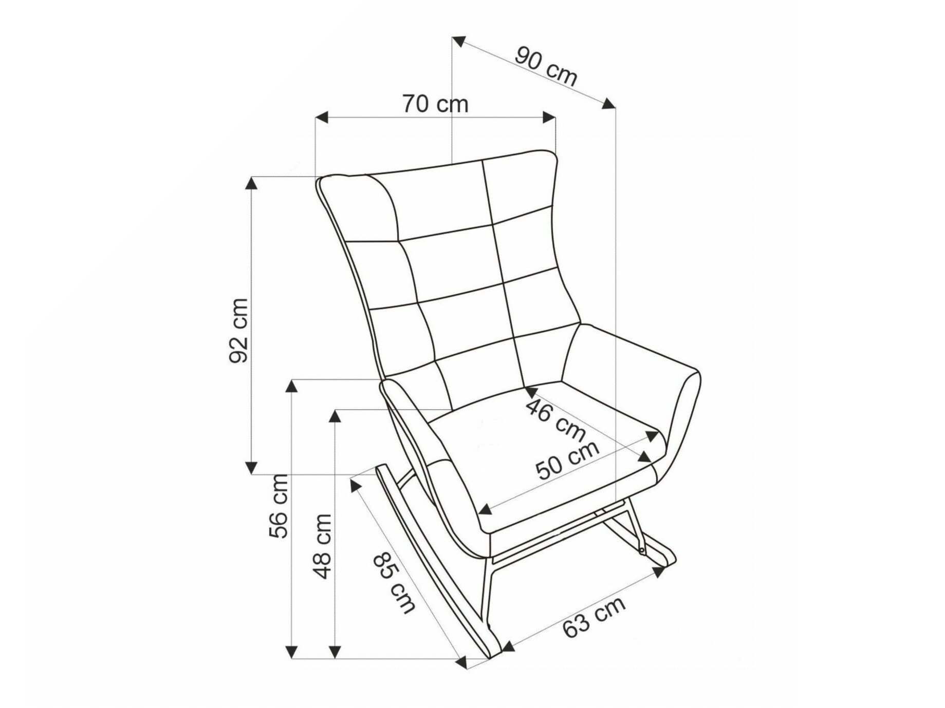Šūpuļkrēsls Houston 1863 (Melns)