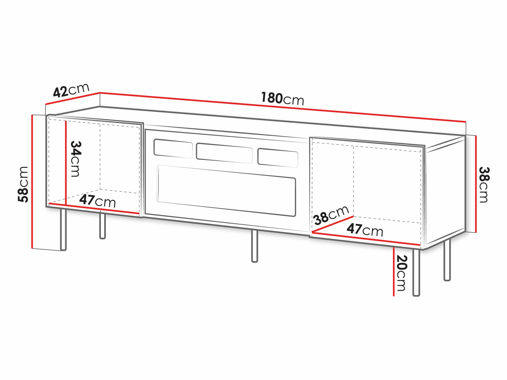 ТВ тумба Charlotte 210 (Белый)