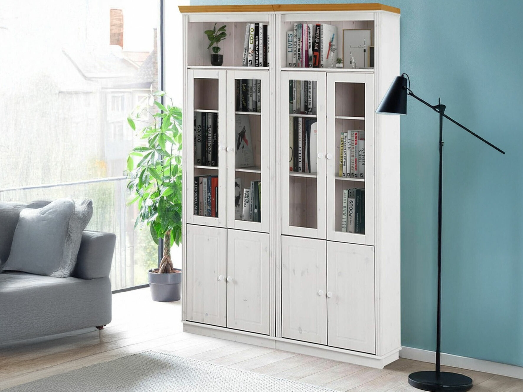 Plauktu komplekts Saltoro 119 (Balts + Medus ozols)