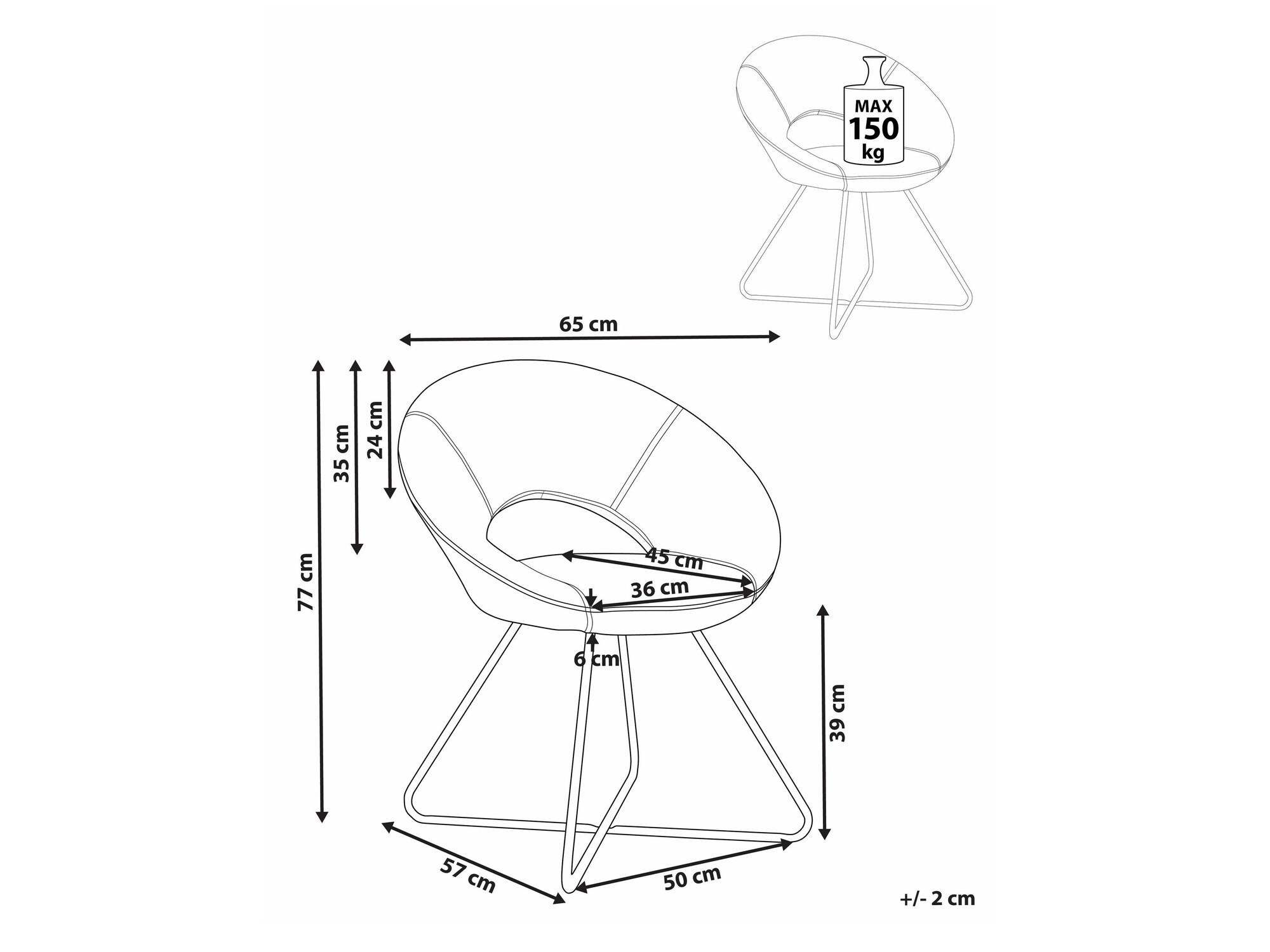 Krēsls Berwyn 2494 (Balts)
