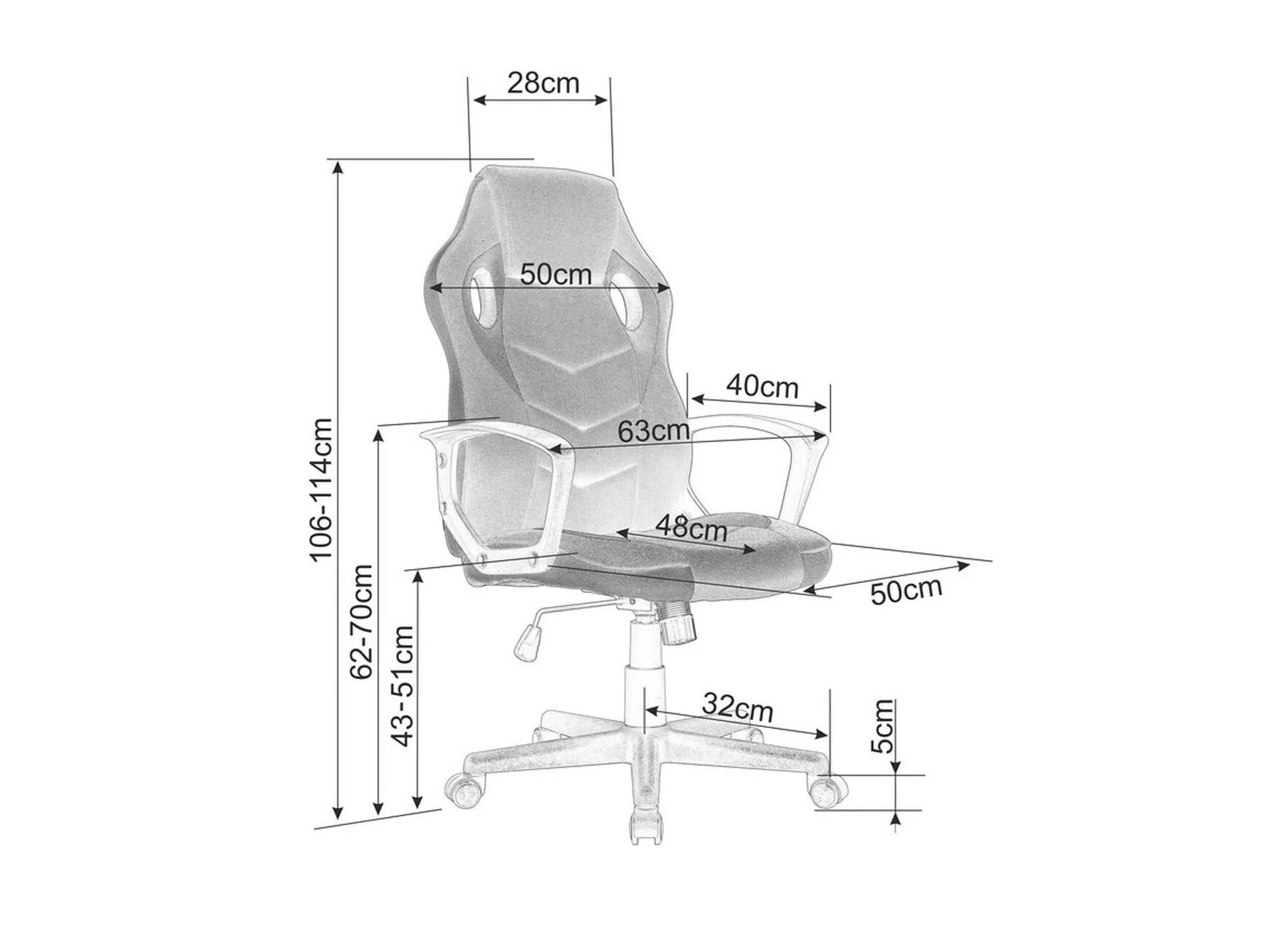 Biroja krēsls Detroit 692 (Melns + Sarkans)