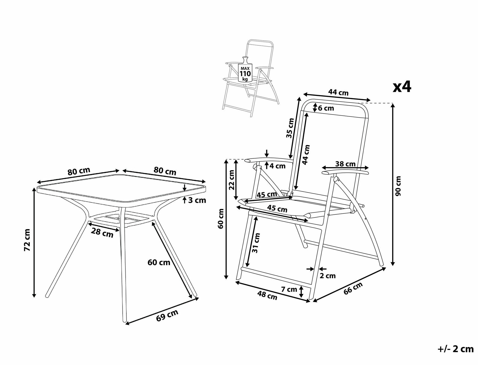 Стол и стулья Berwyn 2501