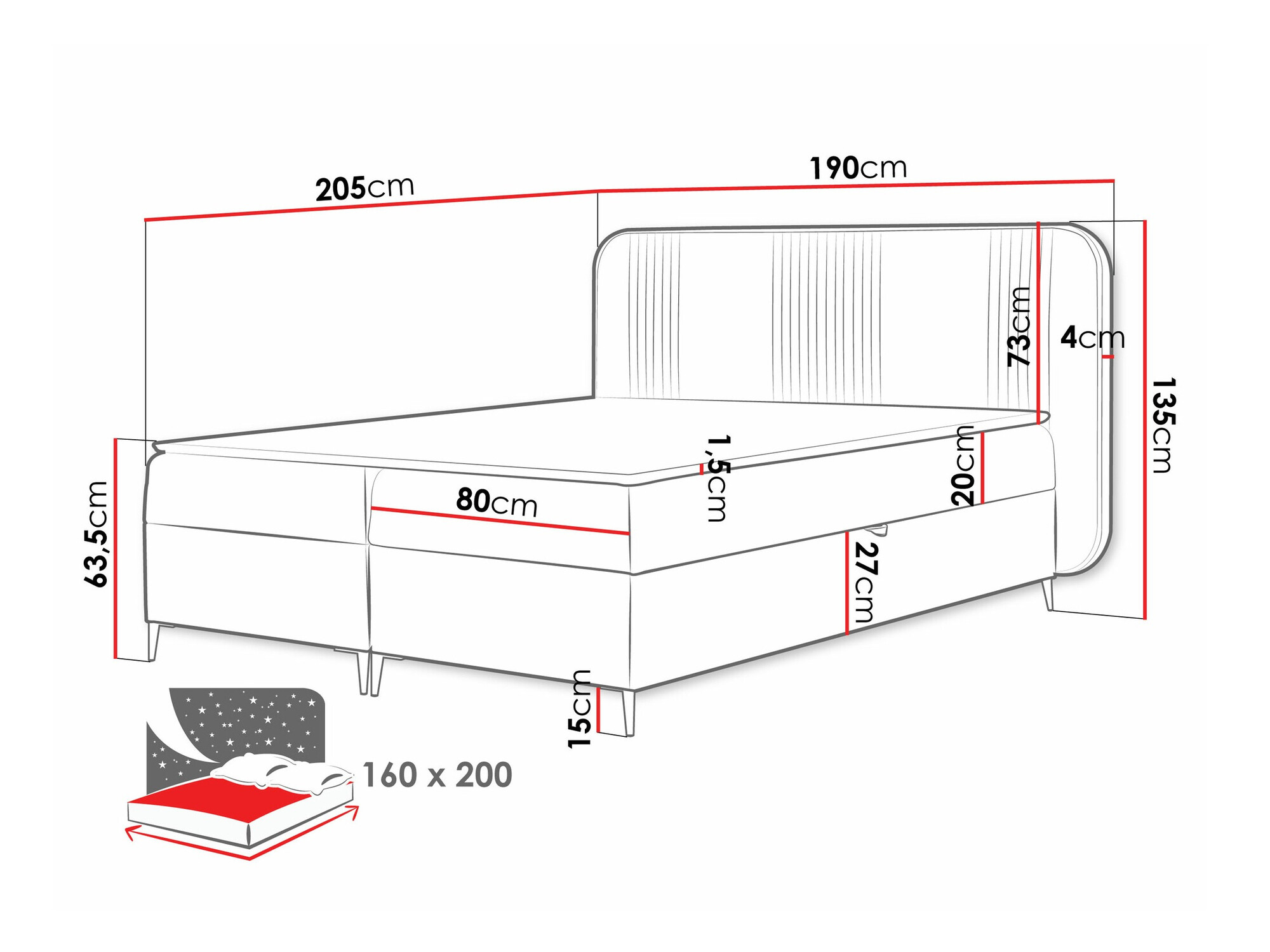 Kontinentālā gulta Baltimore 196 (Magic Velvet 2217)