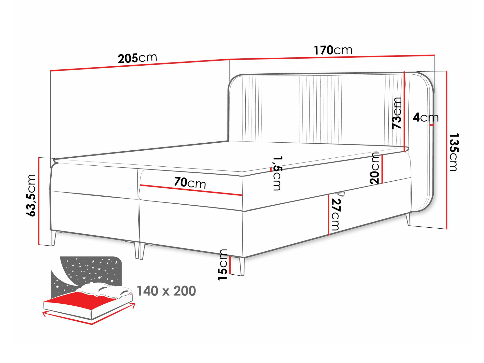 Kontinentālā gulta Baltimore 196 (Magic Velvet 2219)
