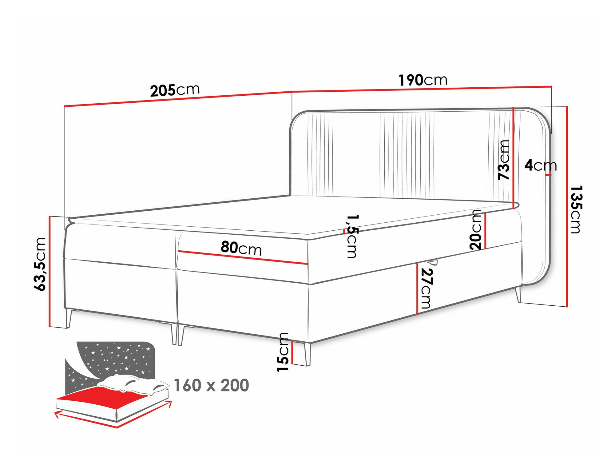 Kontinentālā gulta Baltimore 196 (Magic Velvet 2225)
