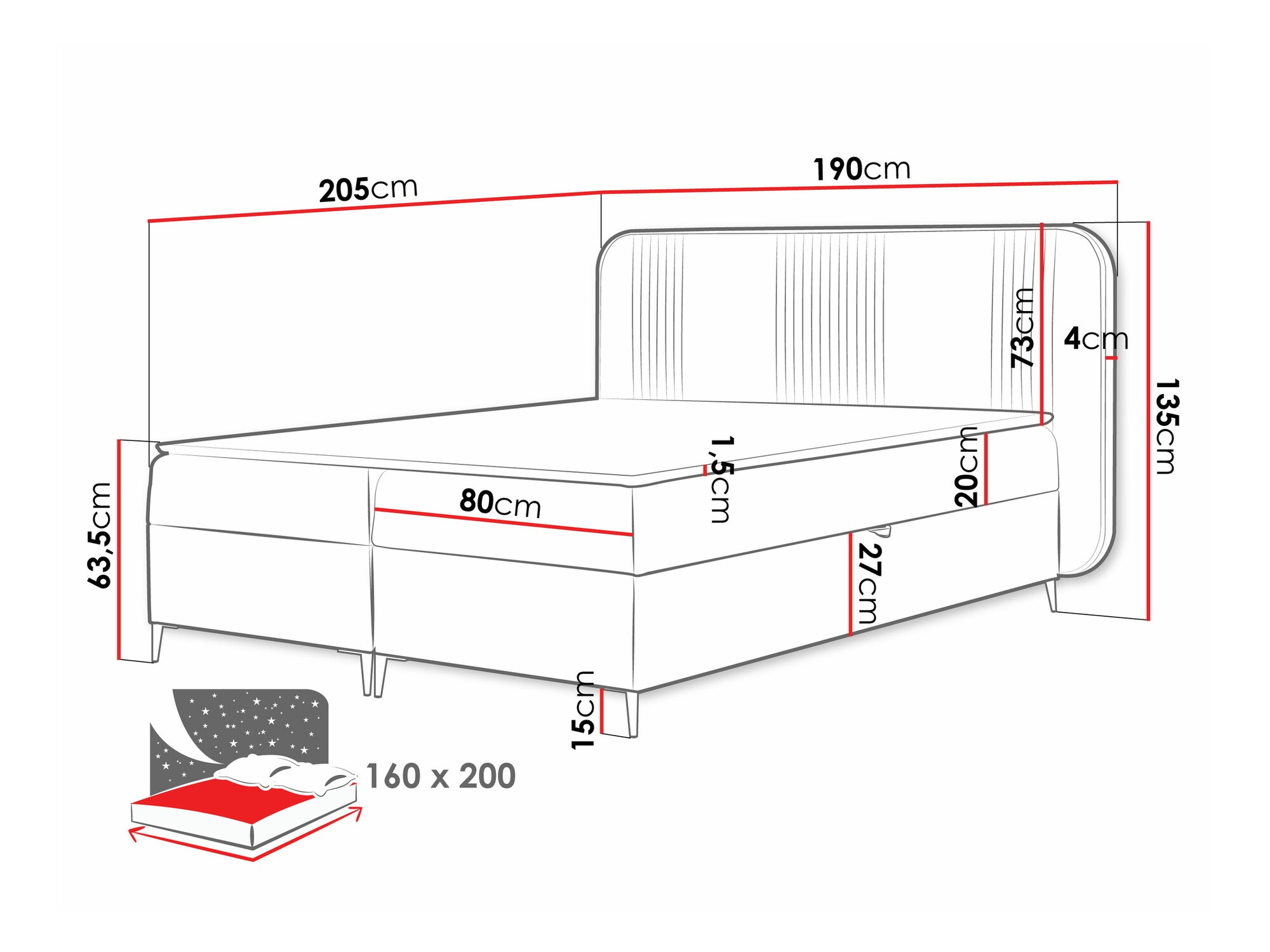 Kontinentālā gulta Baltimore 196 (Magic Velvet 2239)
