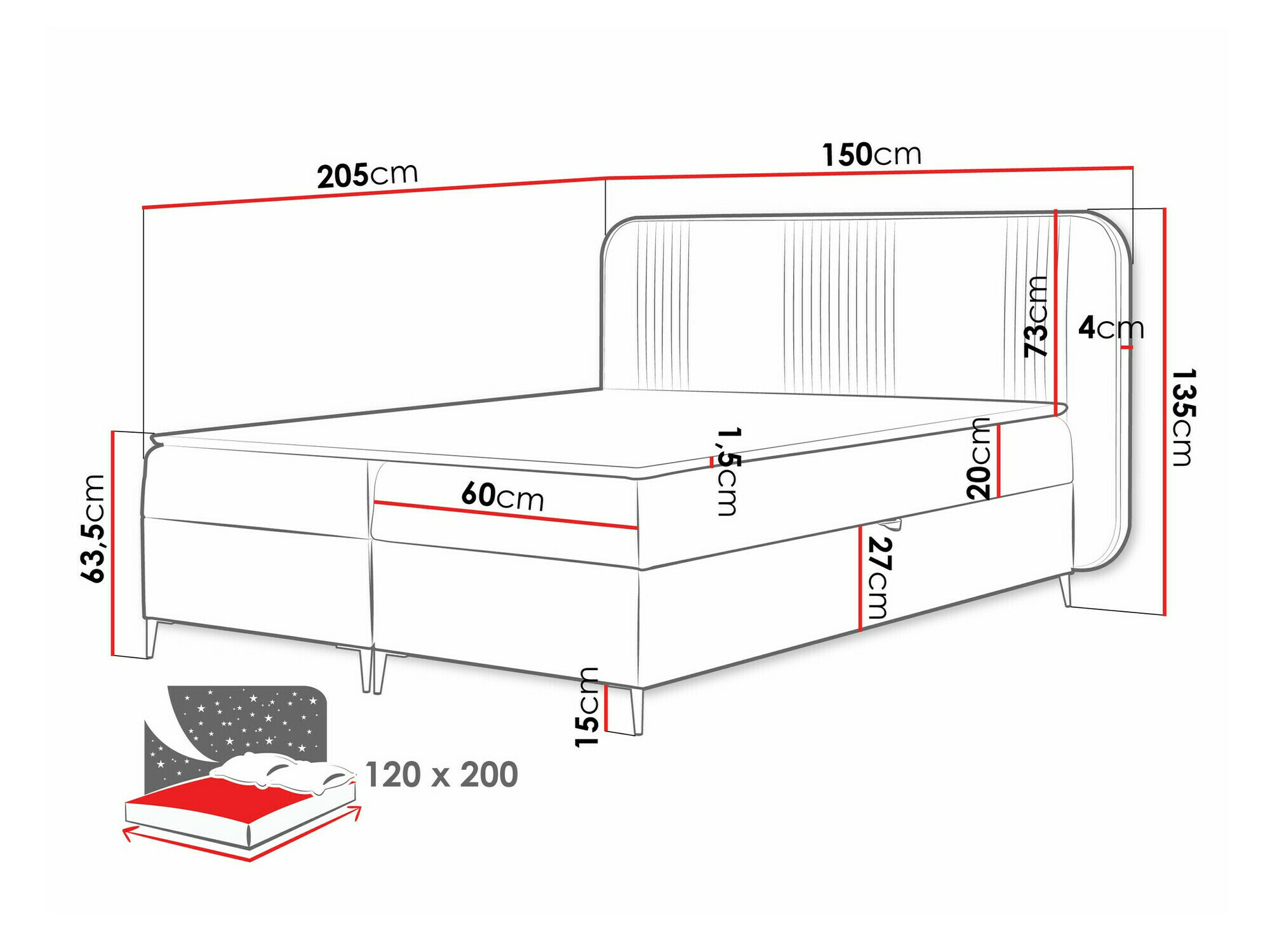 Kontinentālā gulta Baltimore 196 (Magic Velvet 2239)
