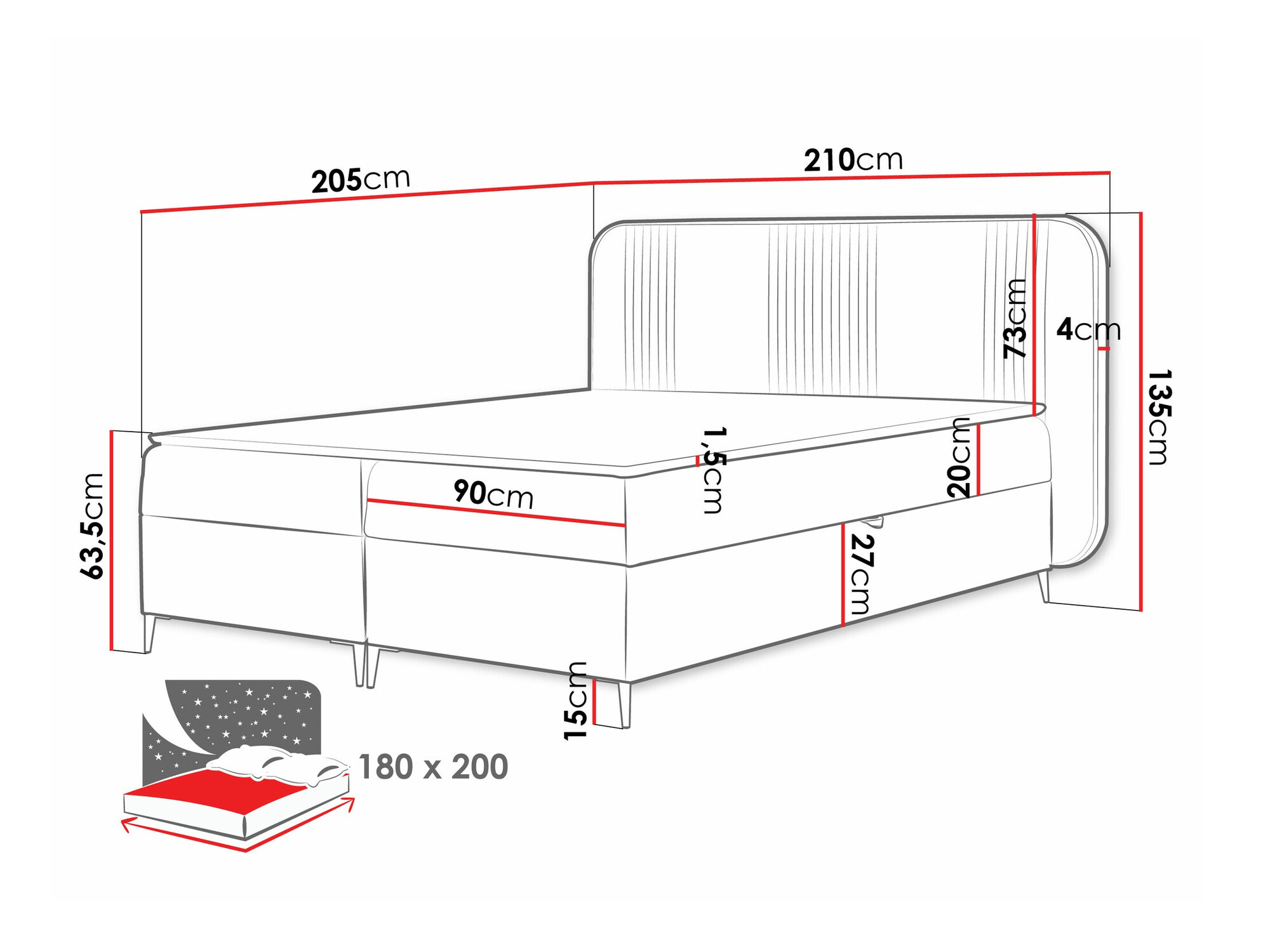 Kontinentālā gulta Baltimore 196 (Magic Velvet 2256)