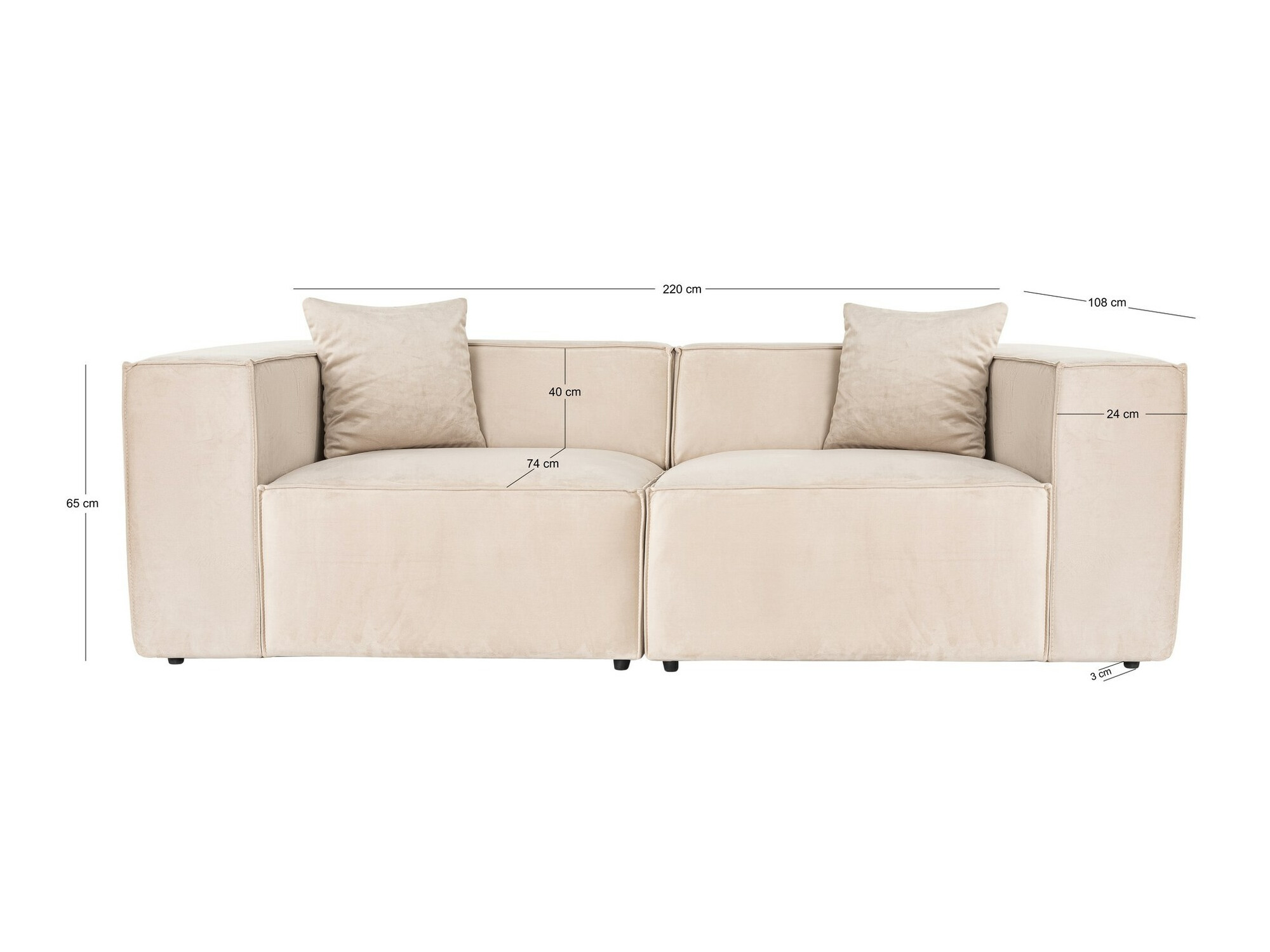 Moduļu dīvāns Fivsoi 100 (Krēms)