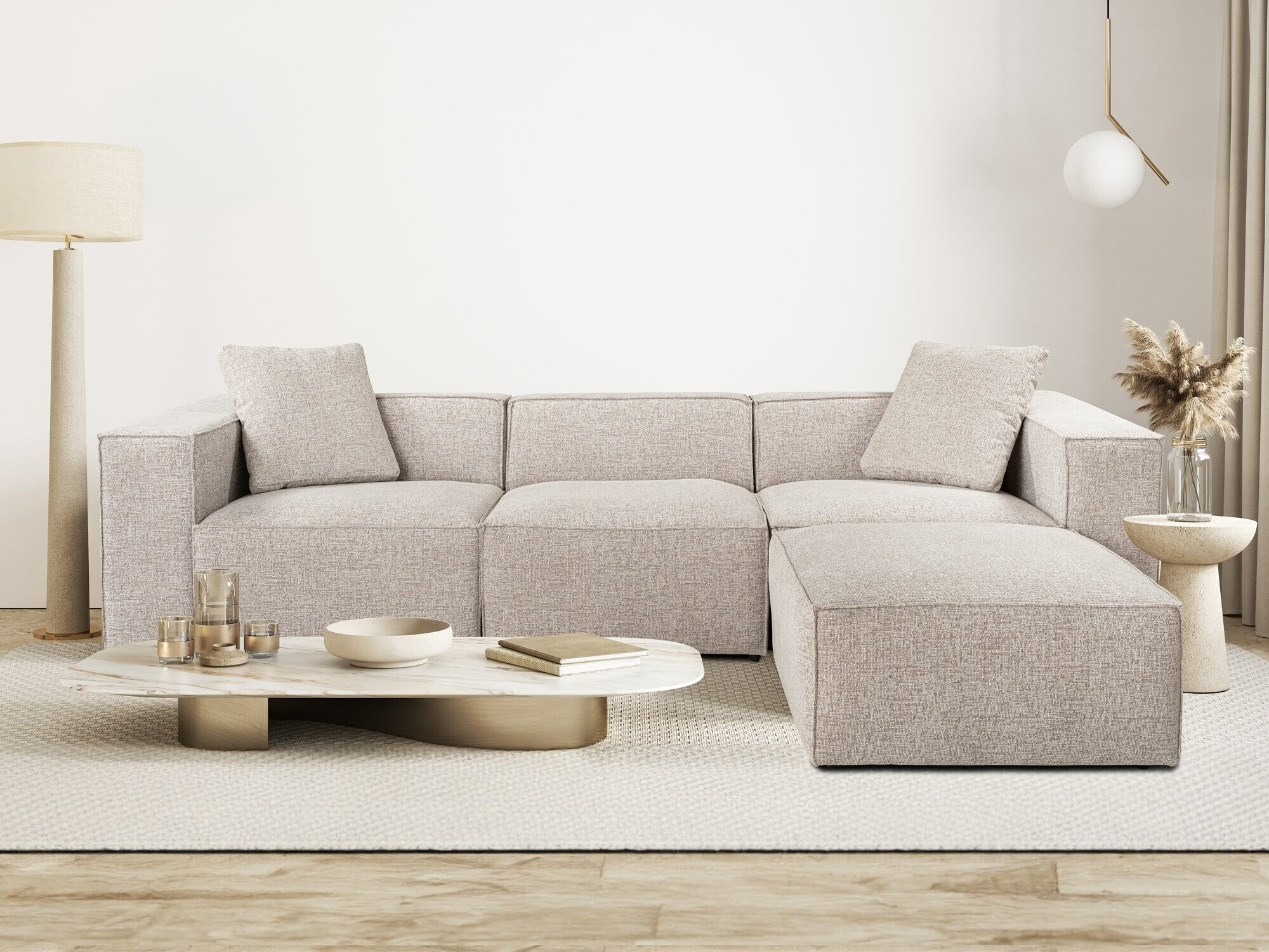 Moduļu stūra dīvāns Fivsoi 102 (Taupe)