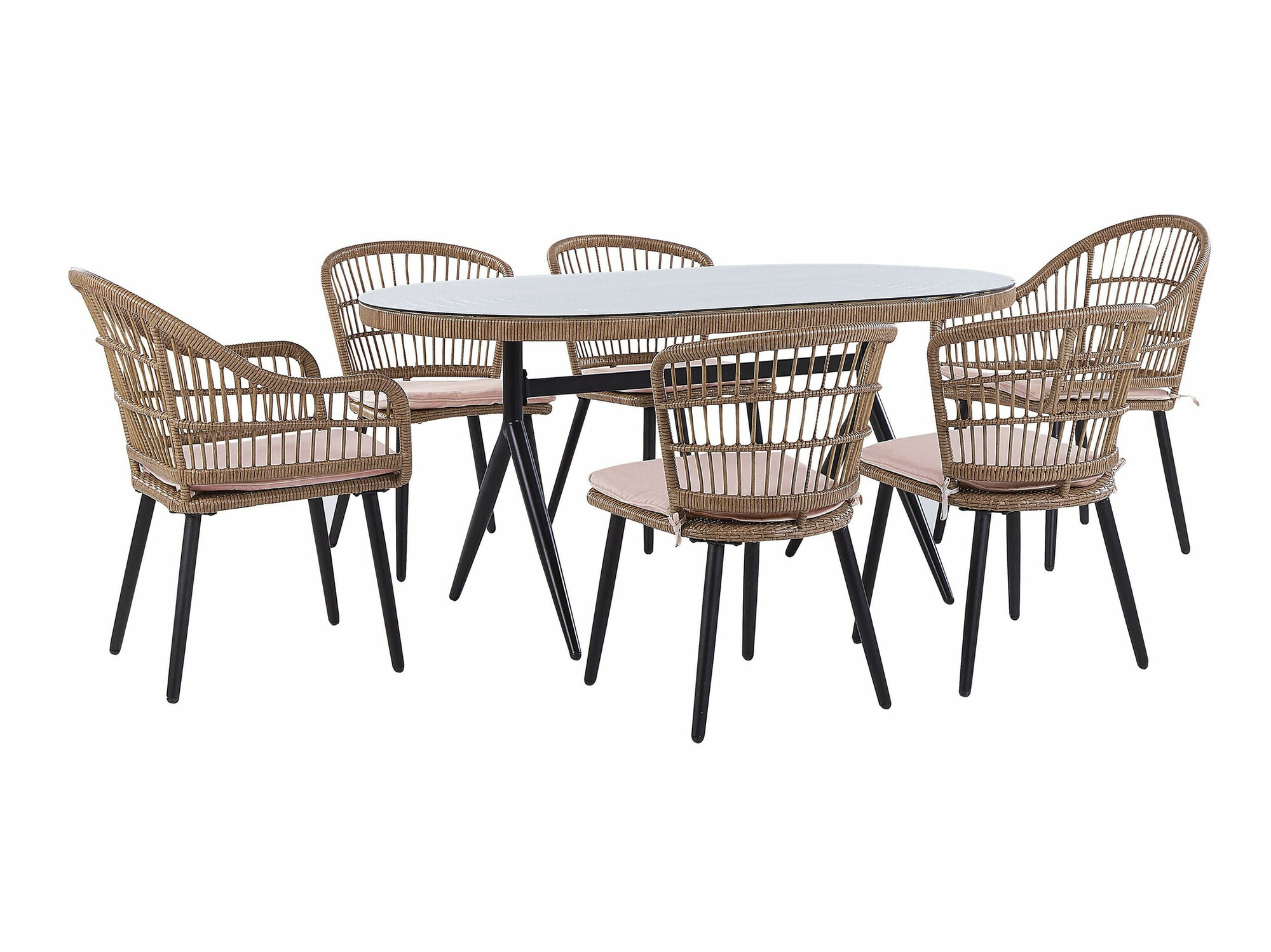 Galds un krēslu komplekts Berwyn 2515 (Tumši rozā)